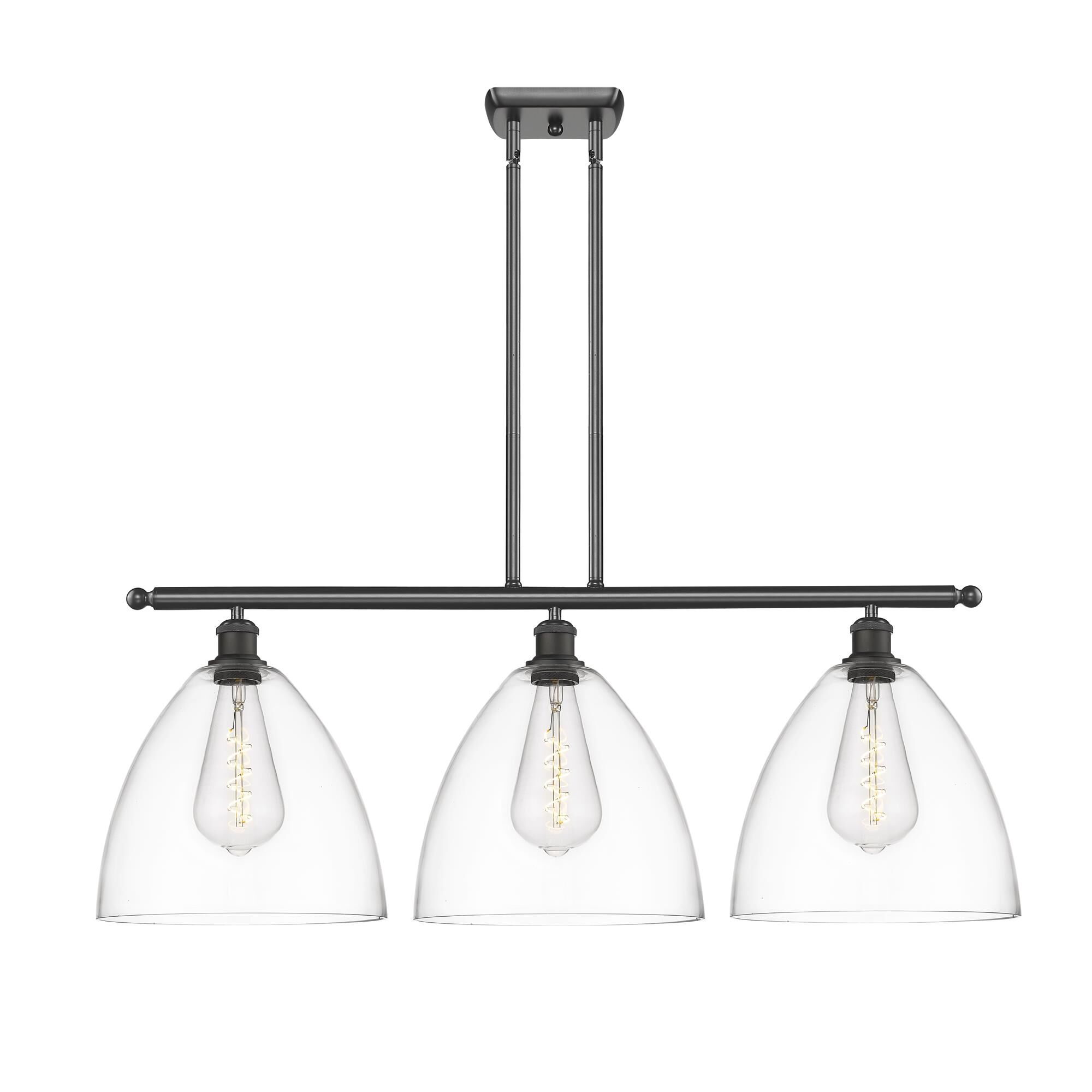 Shown in Oil Rubbed Bronze finish and Cased Matte White Ballston Dome glass and No Shade shade