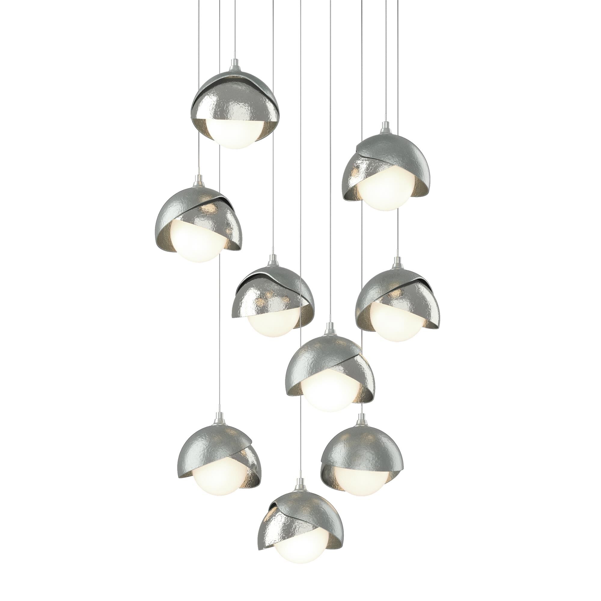 Shown in Vintage Platinum finish and Opal glass and Sterling accent