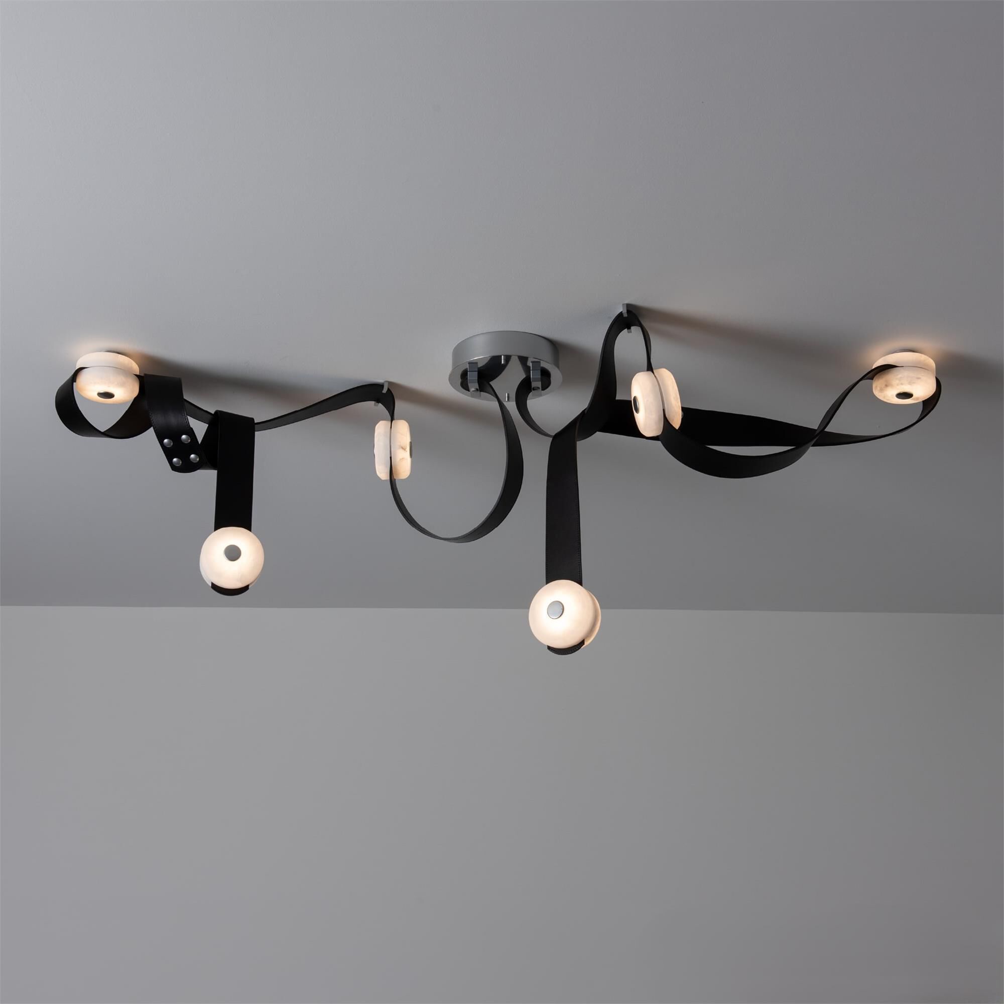 Shown in Sterling finish and Alabaster shade and Black accent