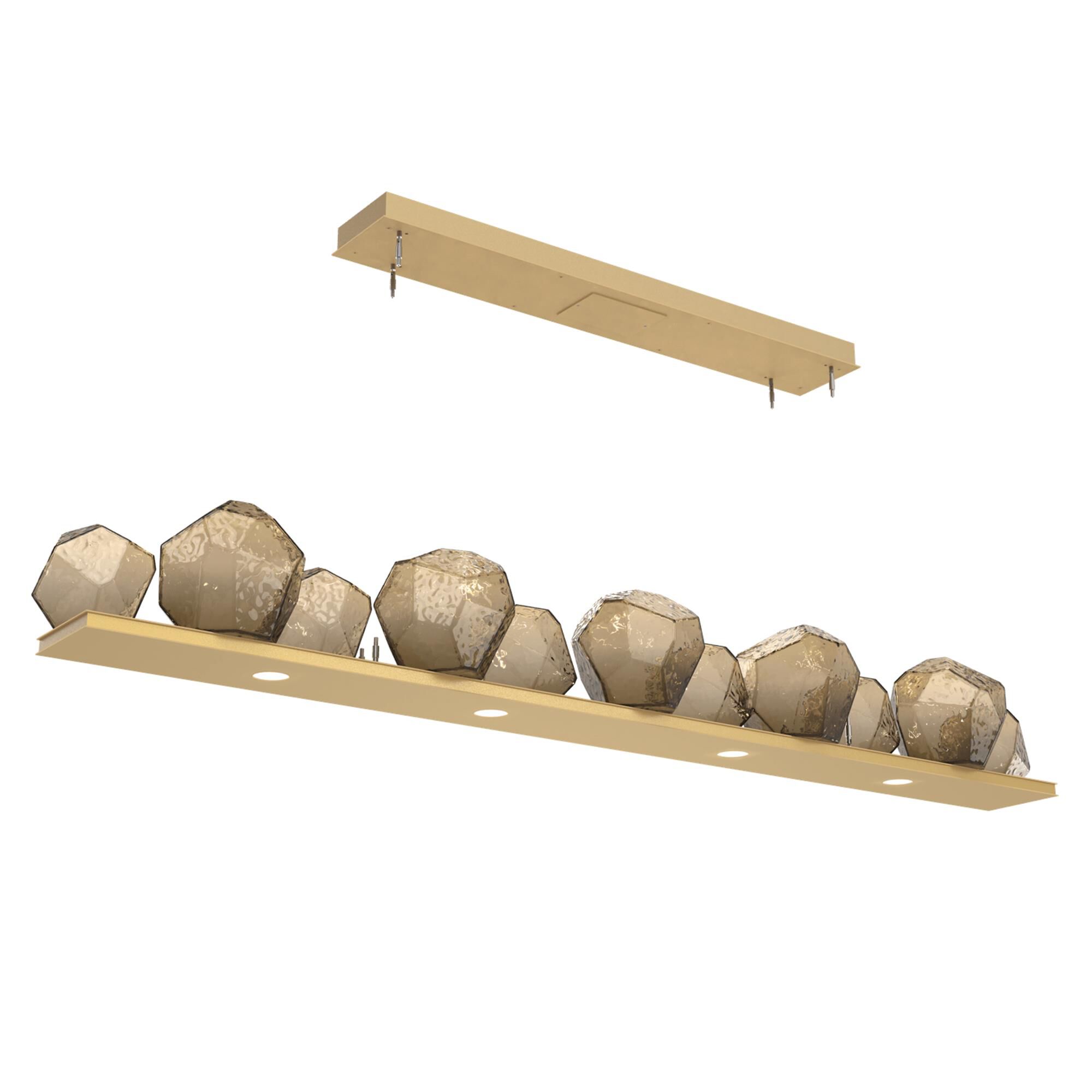 Shown in Gilded Brass finish and Bronze glass