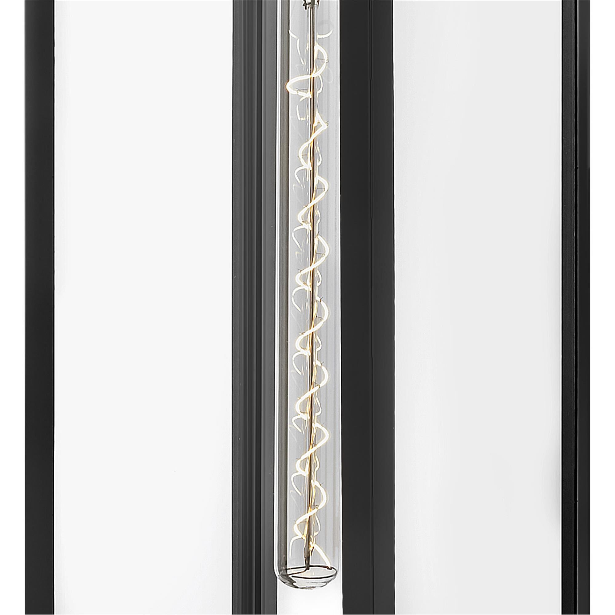 Shown in Black finish and Clear glass