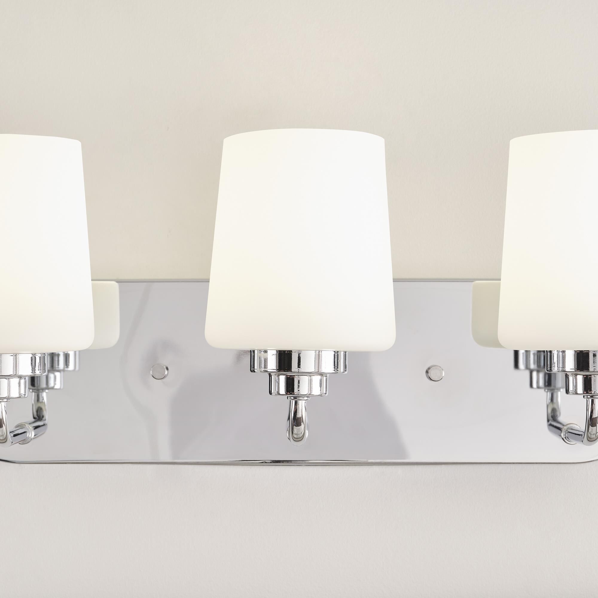 Shown in Chrome finish and Etched with White Inside glass