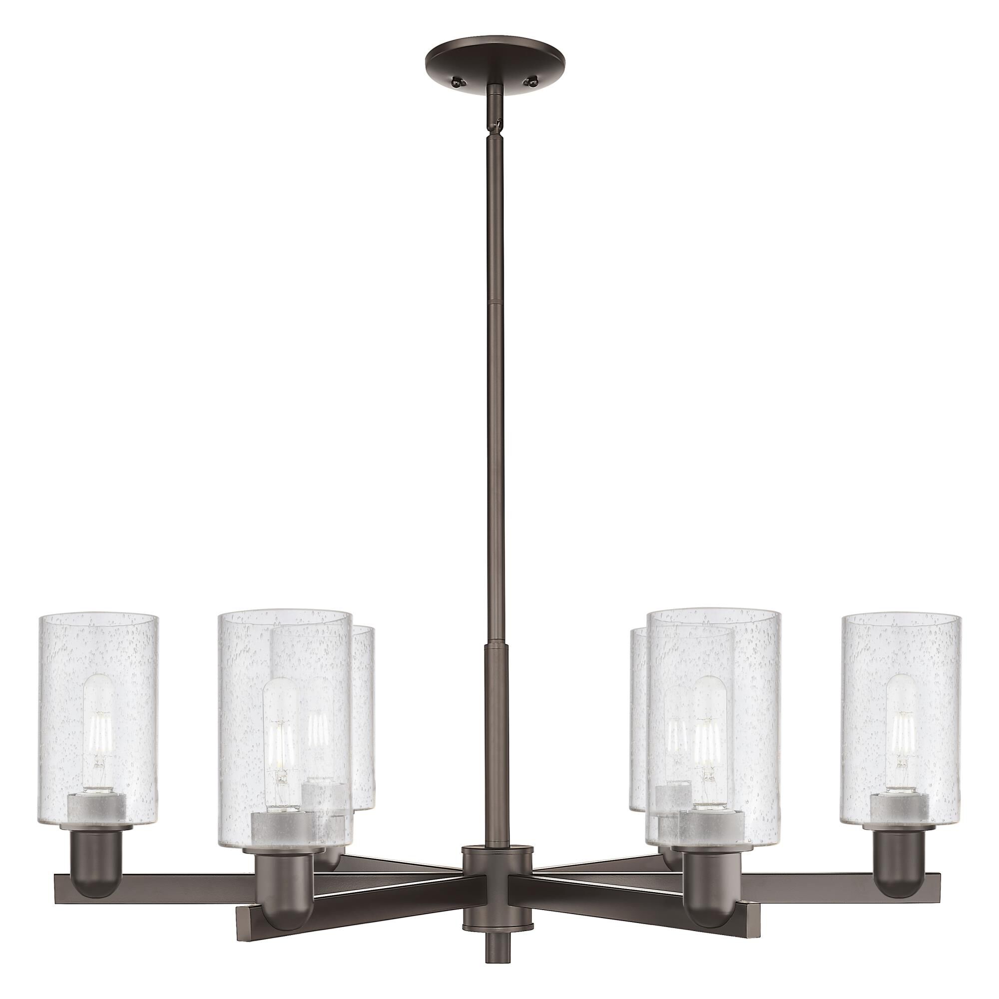 Shown in Oil Rubbed Bronze finish and Seedy glass