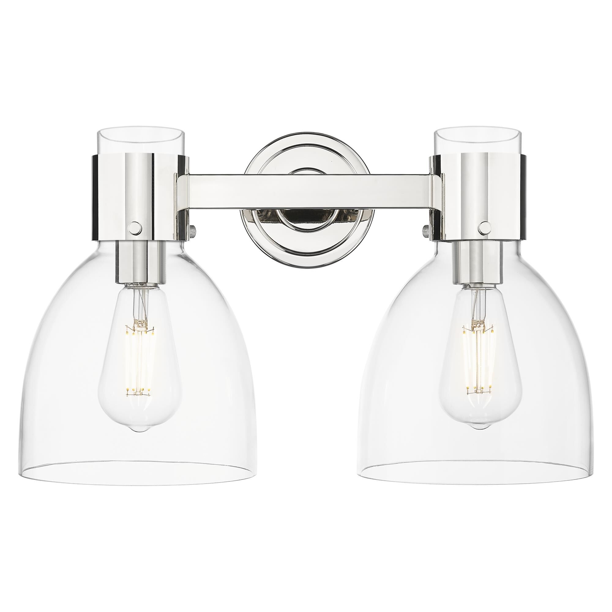 Shown in Polished Nickel finish and Clear glass