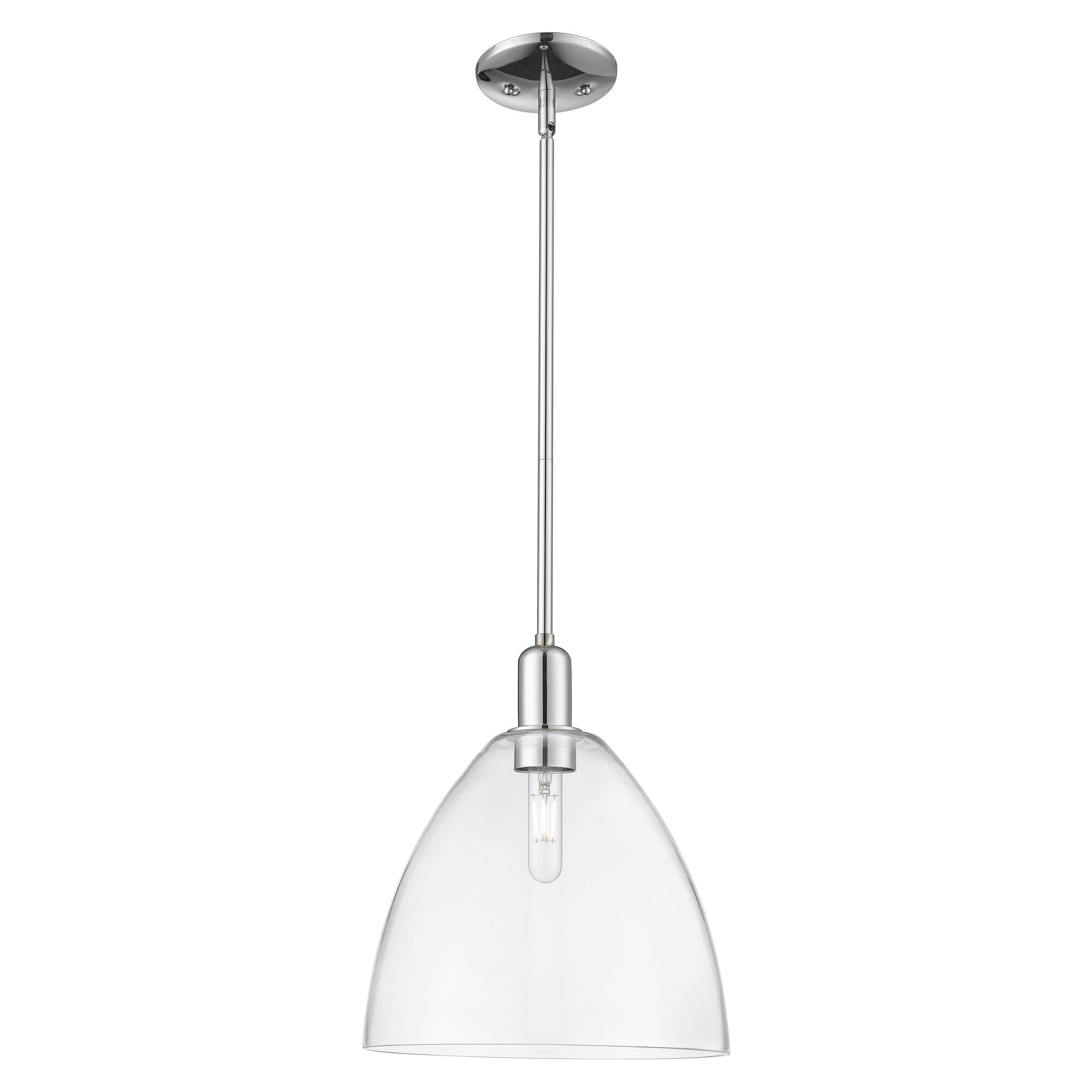 Shown in Polished Chrome finish and Clear glass