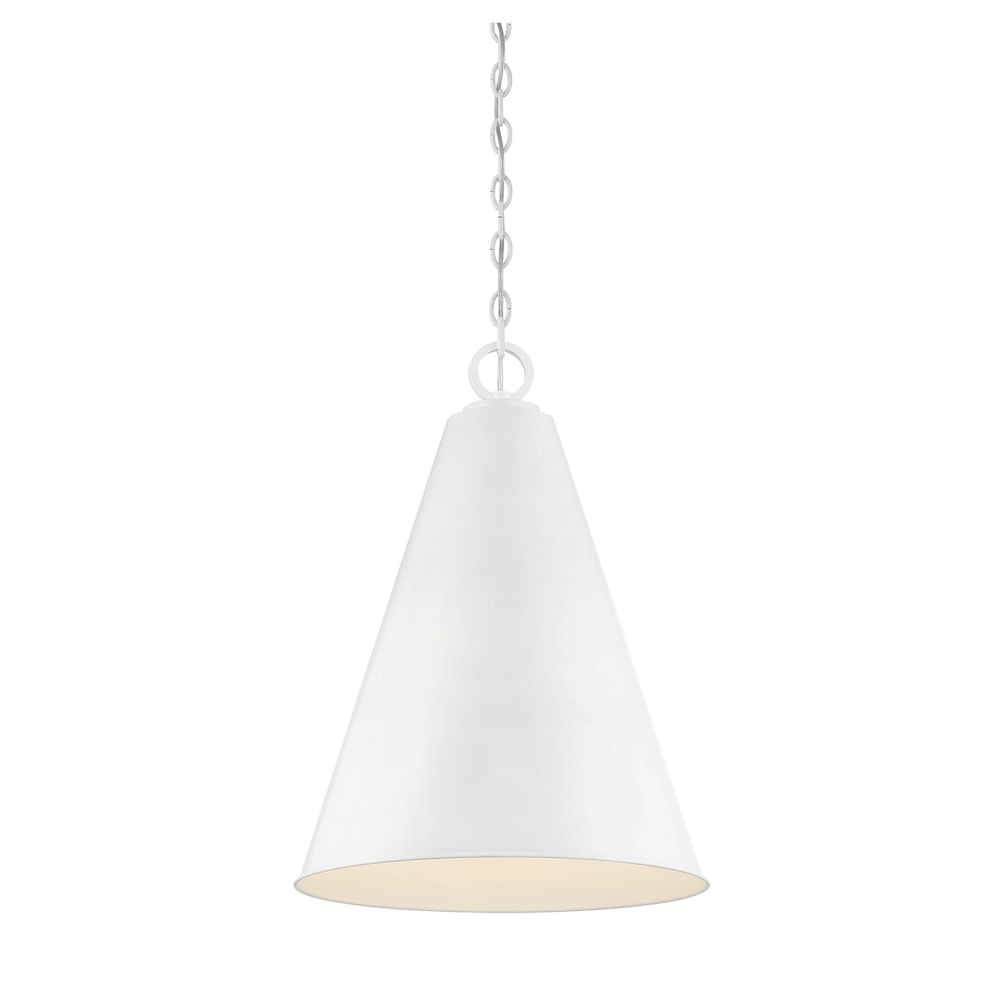 Shown in White finish and White Metal shade