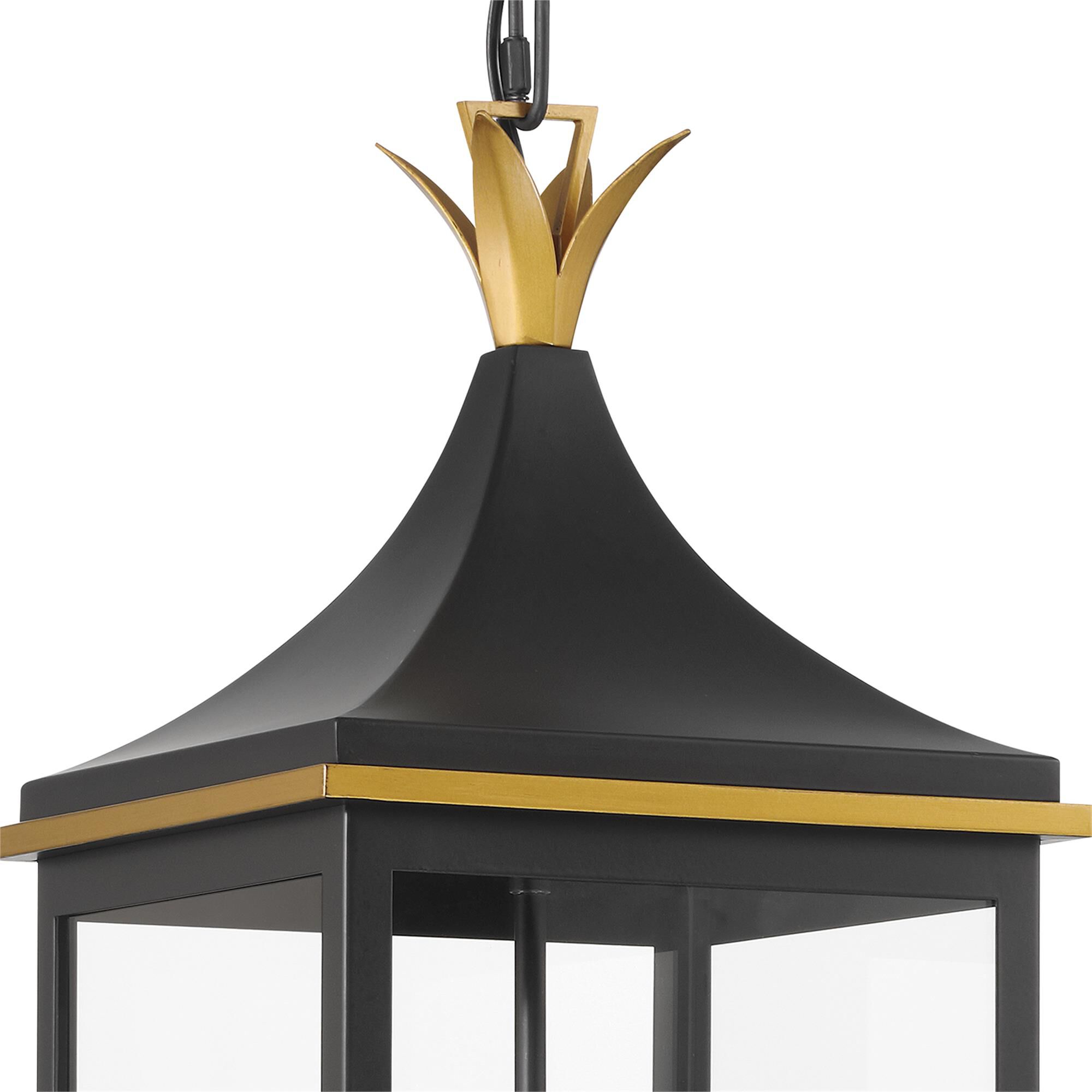 Shown in Matte Black and Textured Gold finish and Clear glass