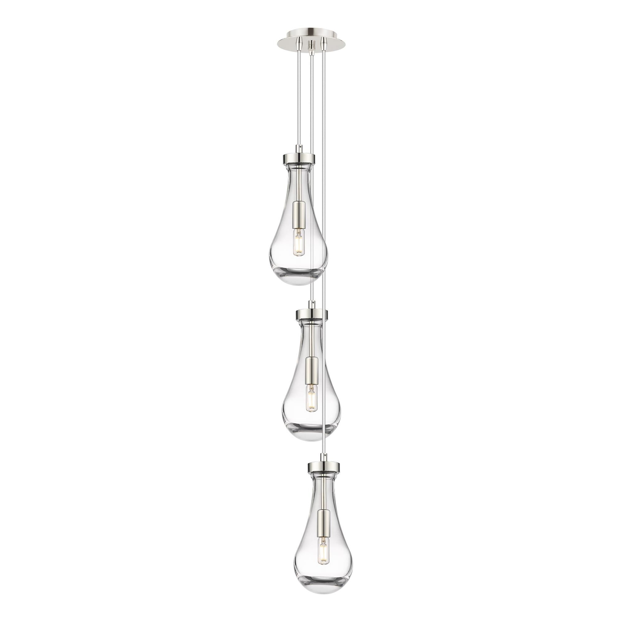 Shown in Polished Nickel finish and Clear glass and Clear Glass shade