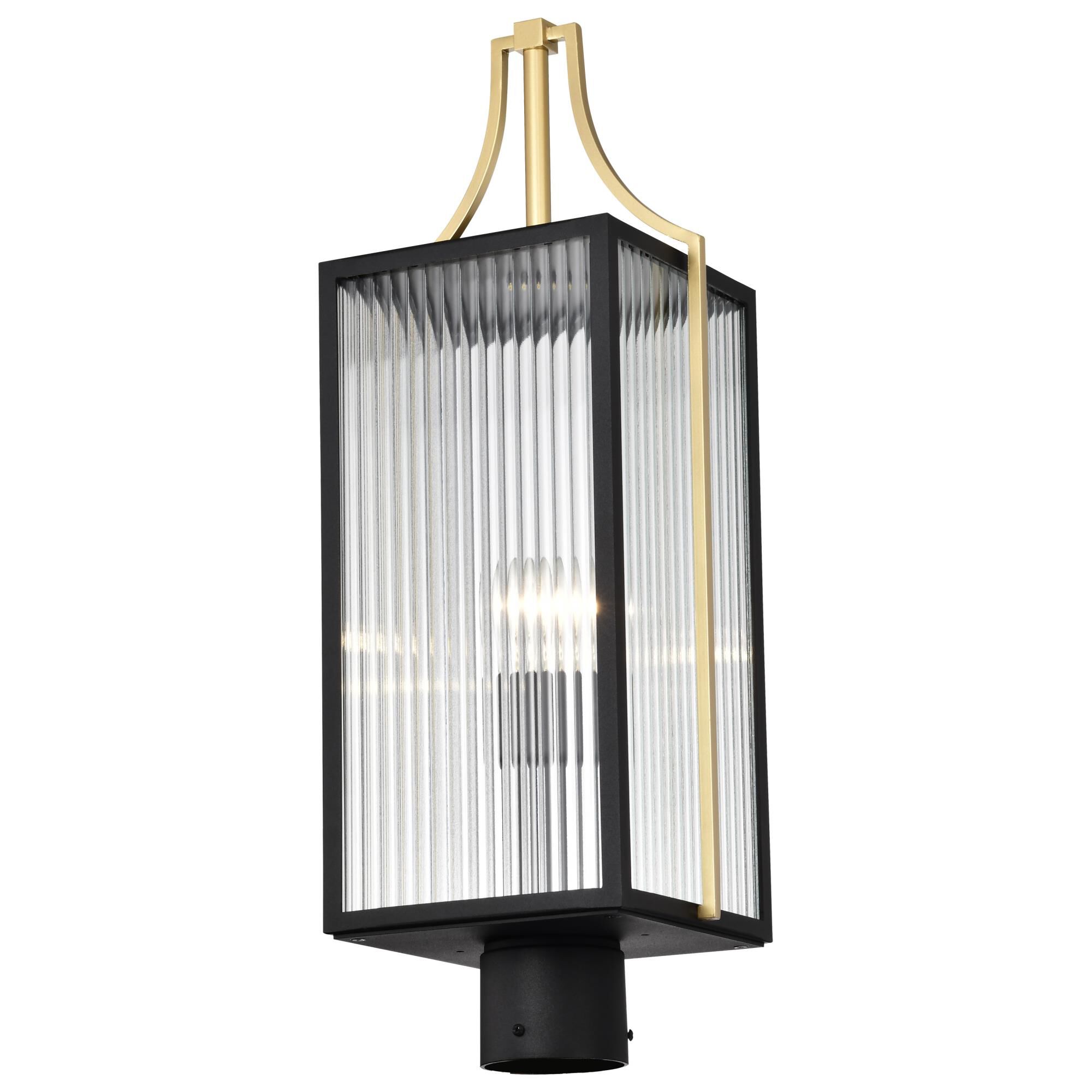 Shown in Black and Gold finish and Clear glass