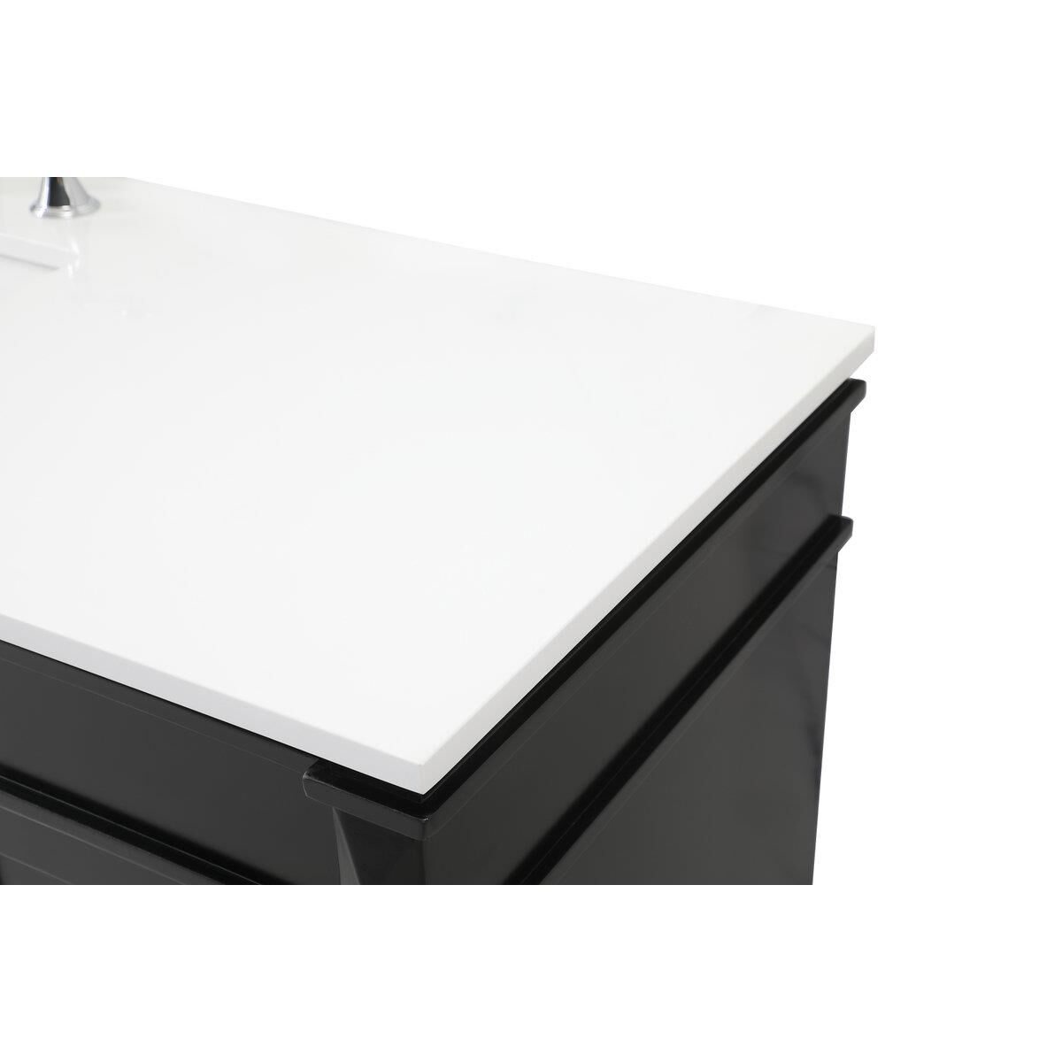 Shown in Black finish and Single Bathroom Vanity accent