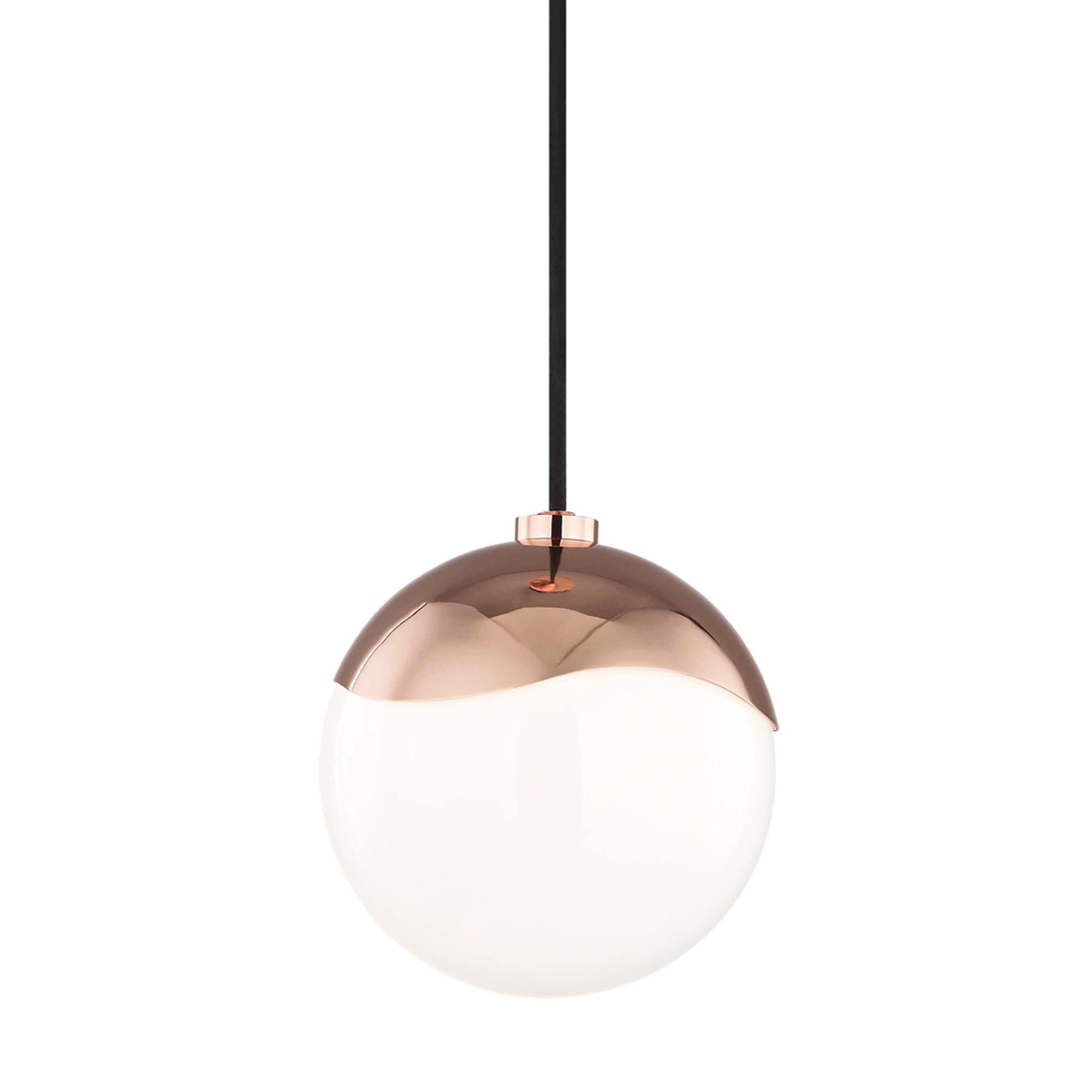 Shown in Polished Copper finish and Opal Glossy glass