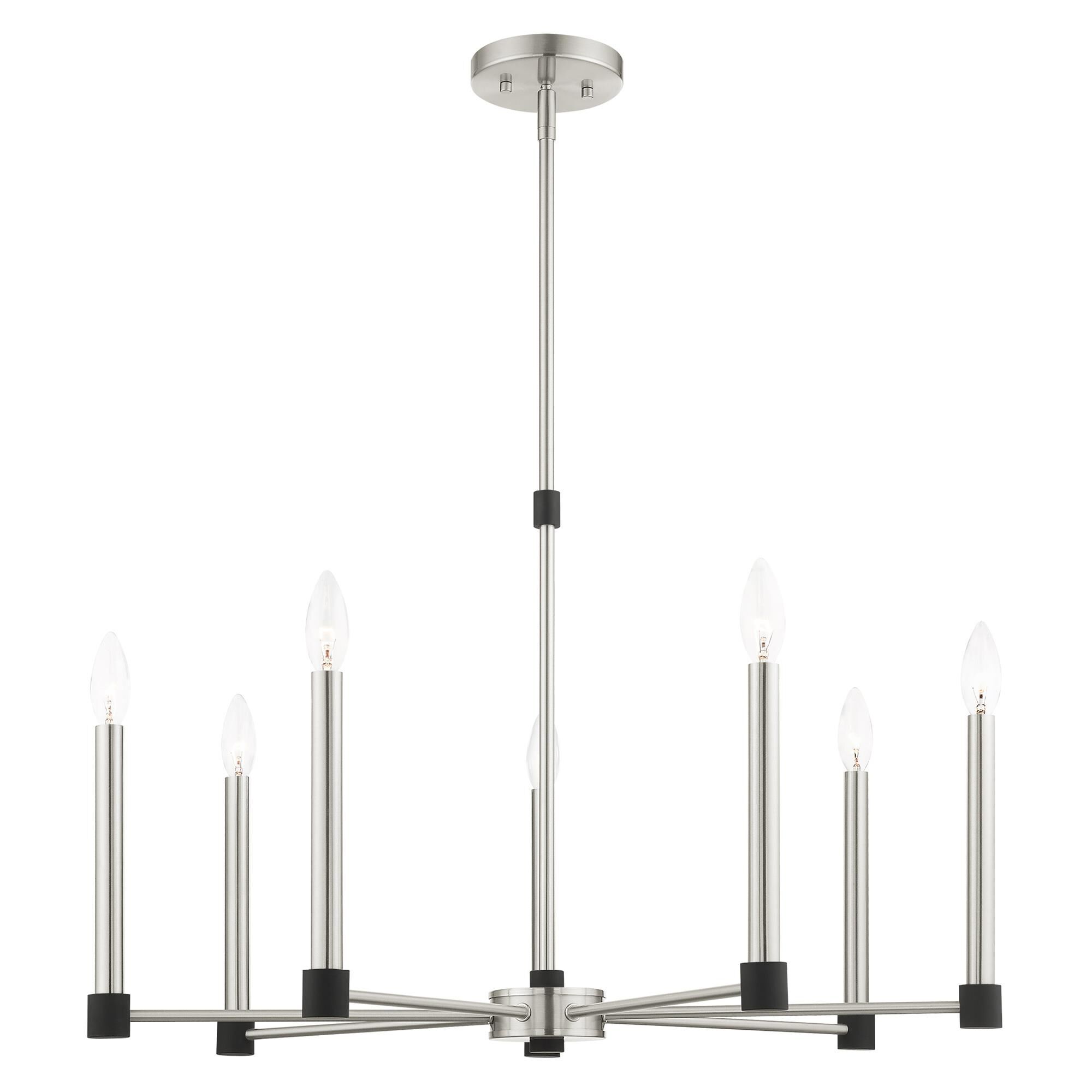 Shown in Brushed Nickel With Satin Brass Accents finish