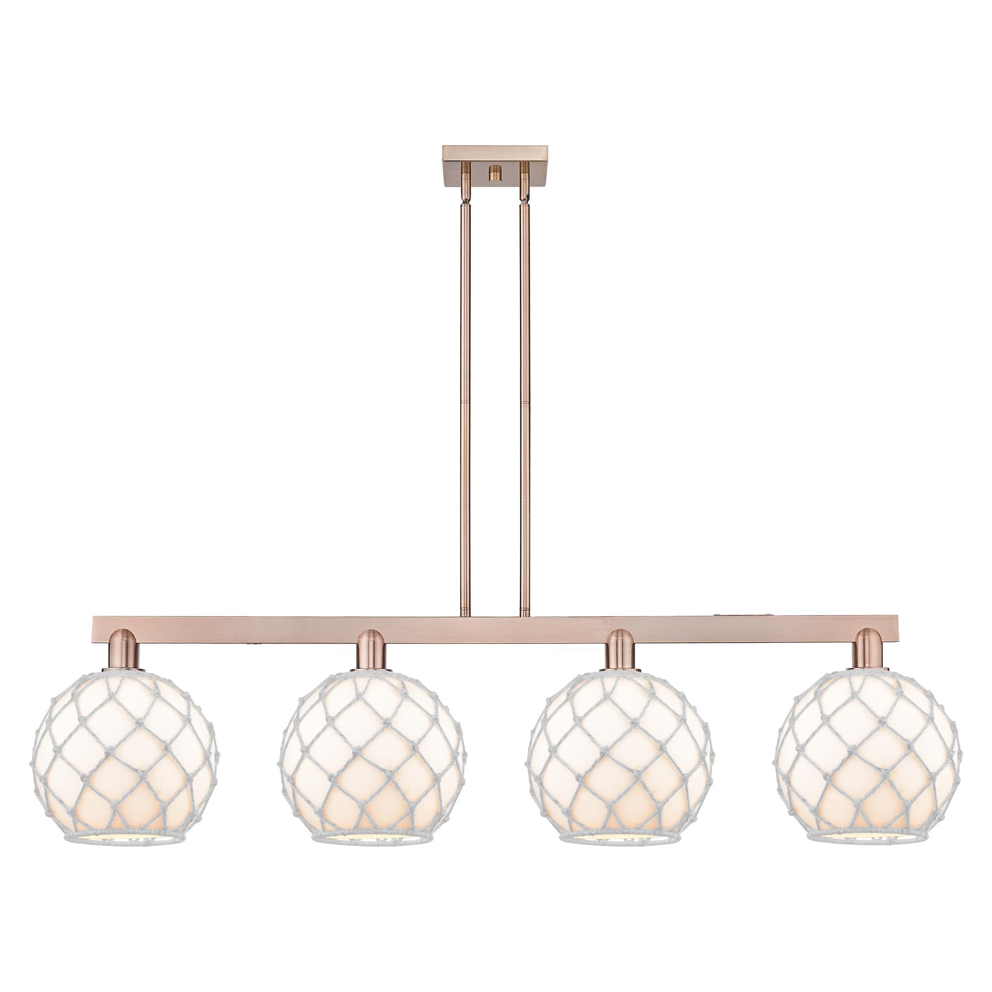 Shown in Antique Copper finish and White with White Rope glass