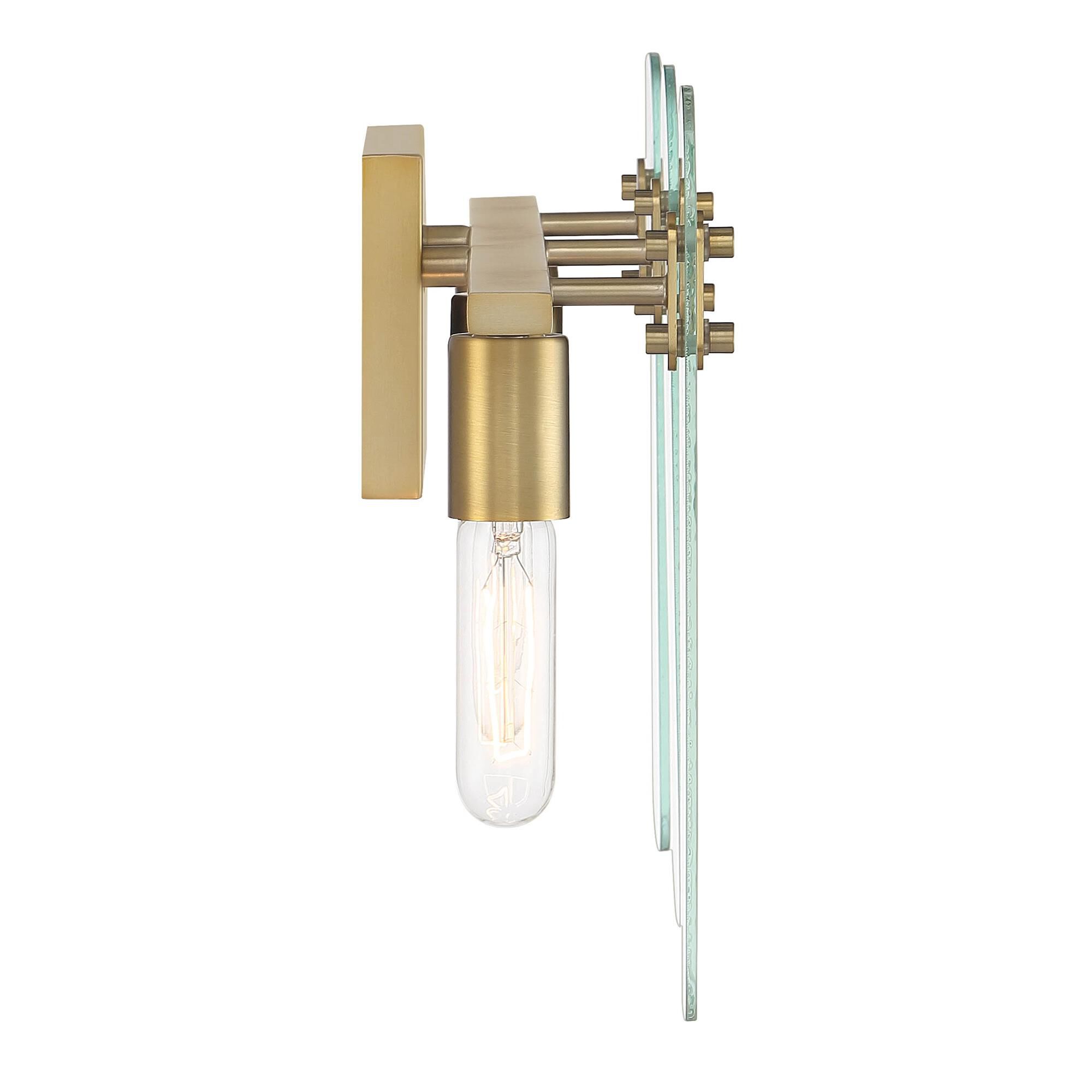 Shown in Brushed Gold finish and Clear glass