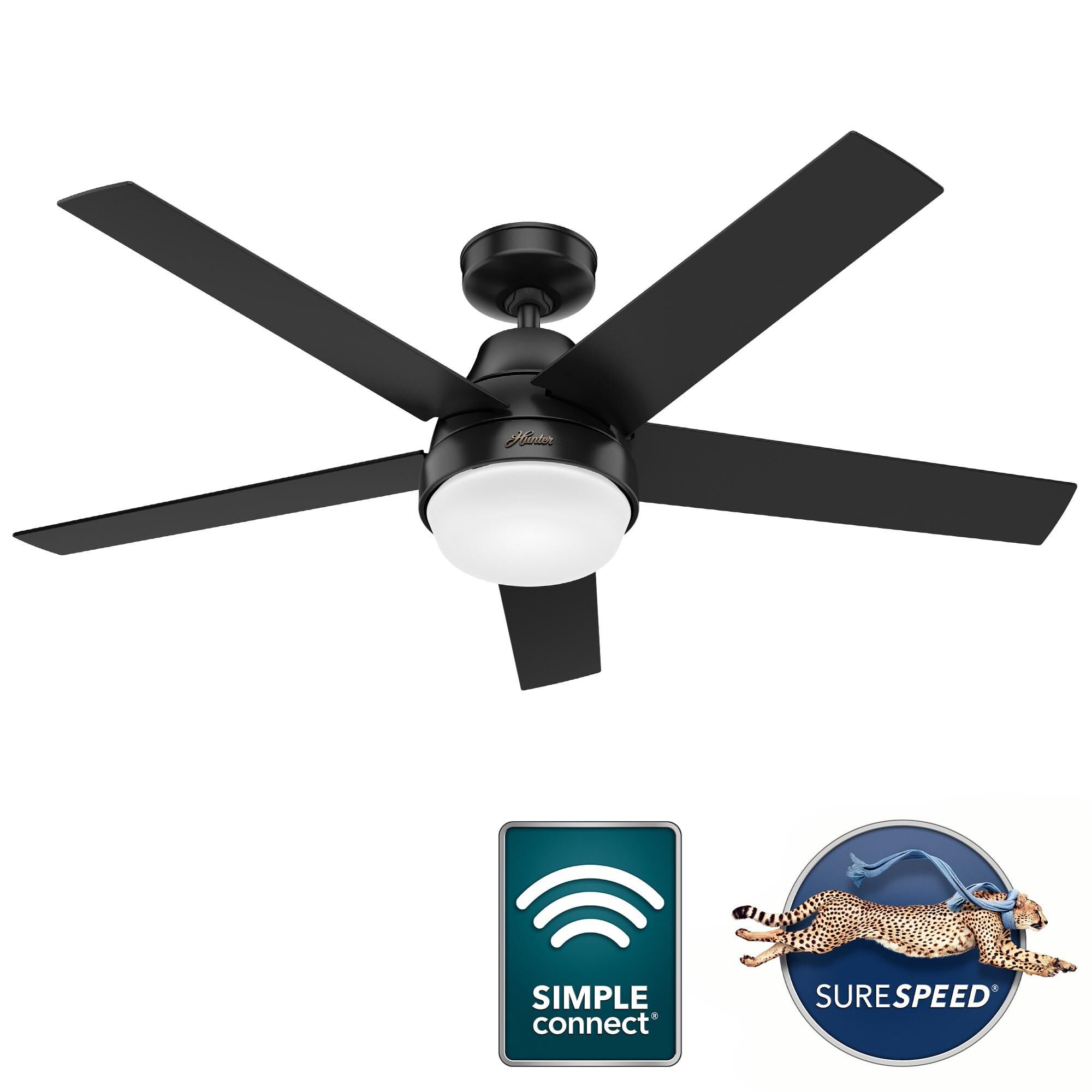 Aerodyne 52 Inch Ceiling Fan with Light Kit by Hunter Fan