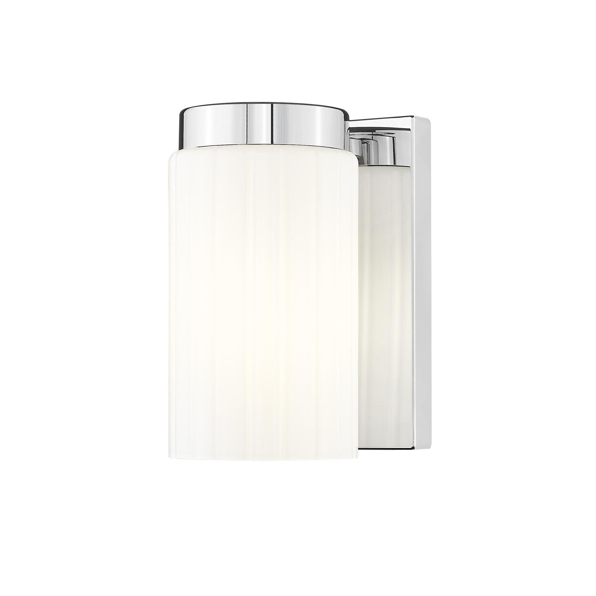 Shown in Chrome finish and Matte Opal glass and Matte Opal shade