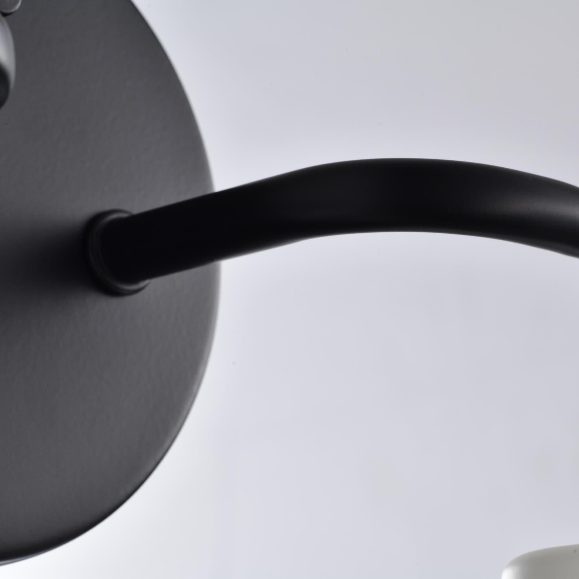 Shown in Matte Black finish and Matte White Metal shade