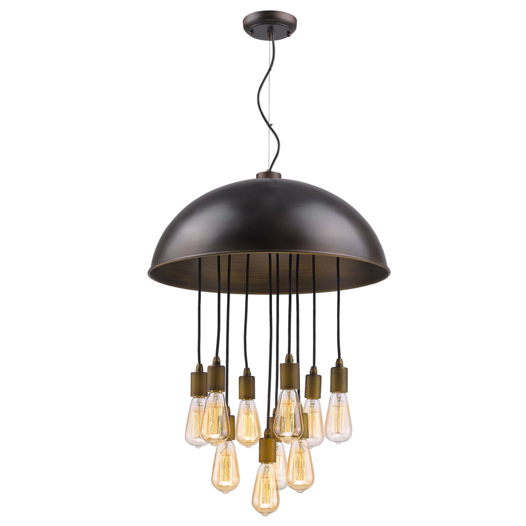 Shown in Oil Rubbed Bronze finish and Oil Rubbed Bronze glass and Metal shade
