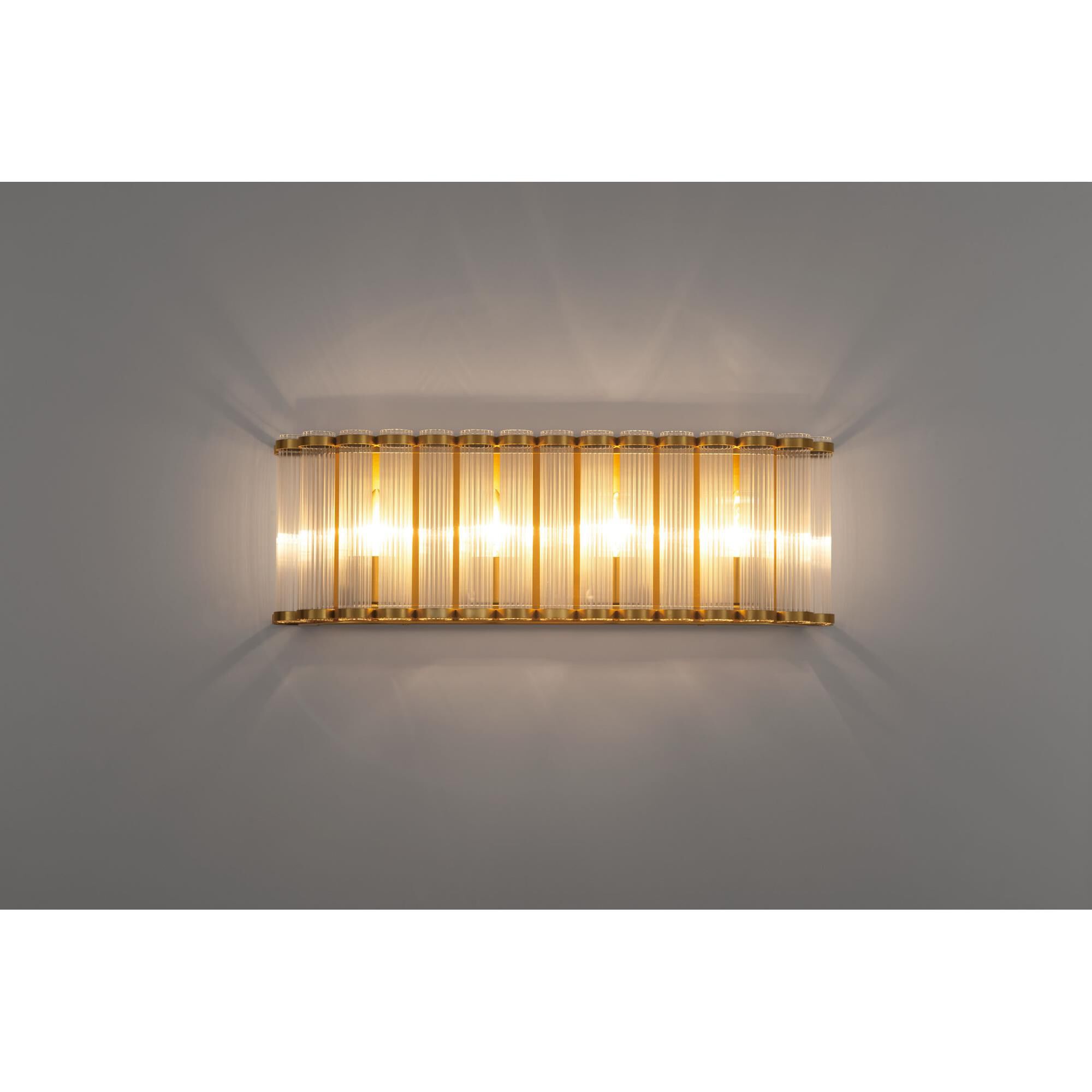 Shown in Gold finish and Ribbed glass