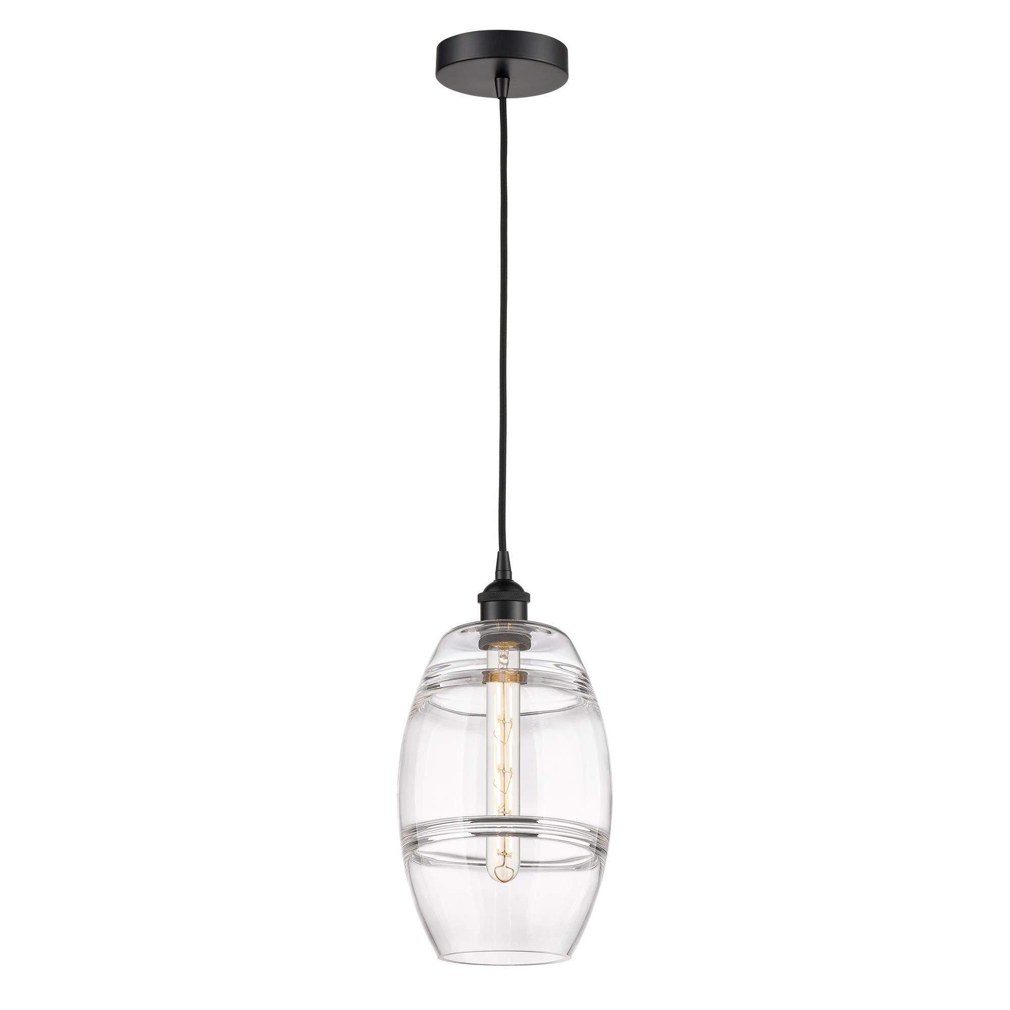 Shown in Matte Black finish and Clear glass