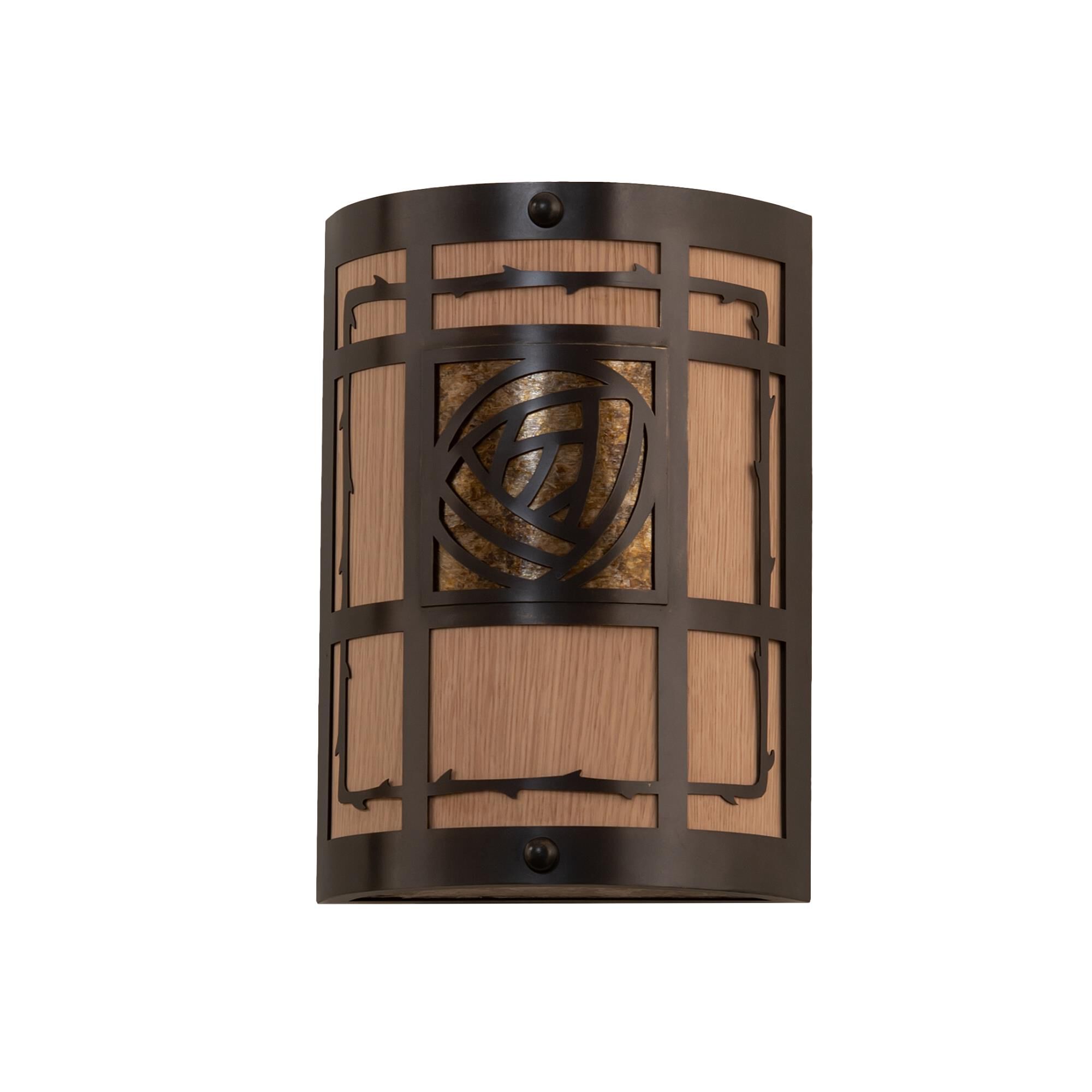 Shown in Craftsman Brown Finish finish and Amber Mica;Silver Mica glass