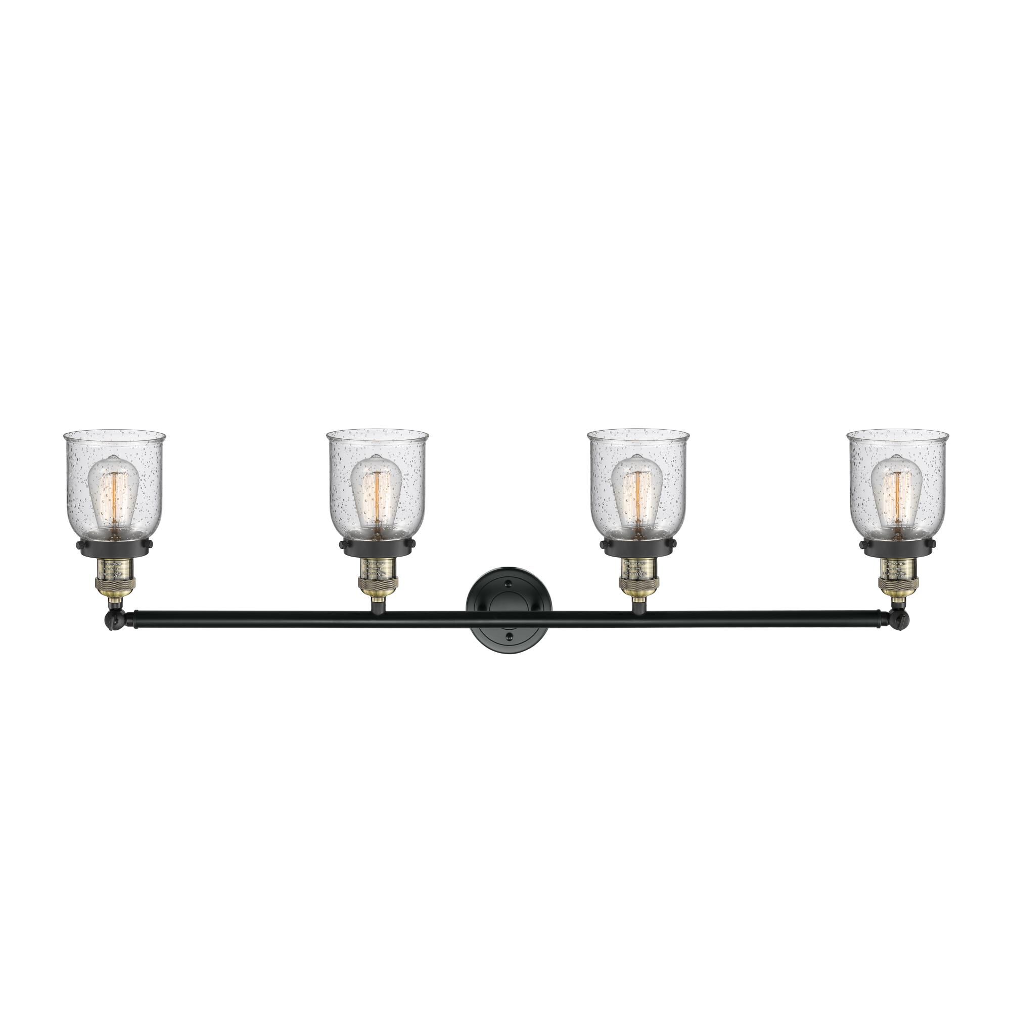 Shown in Black Antique Brass finish and Seedy glass