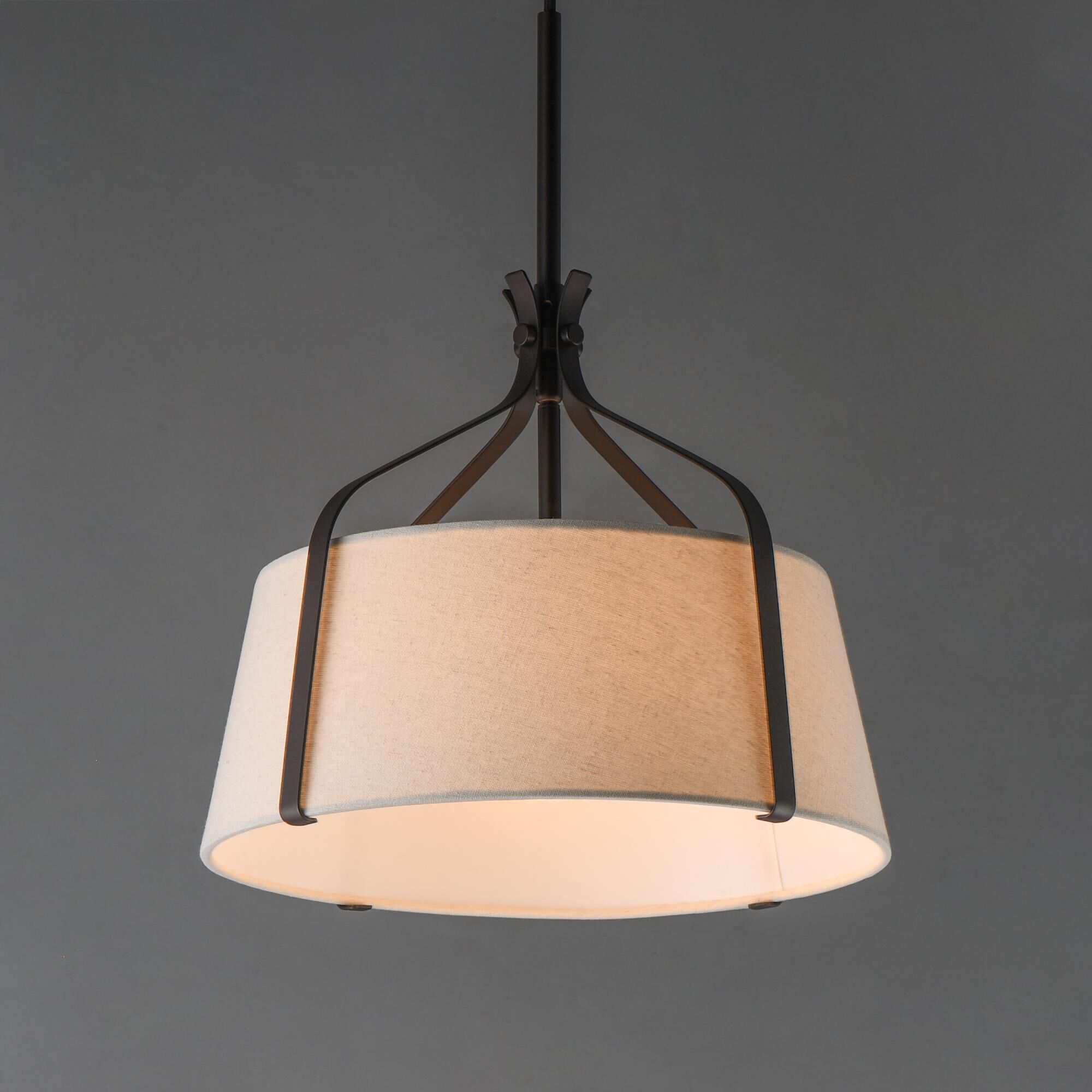 Shown in Dark Bronze finish and Cloth shade