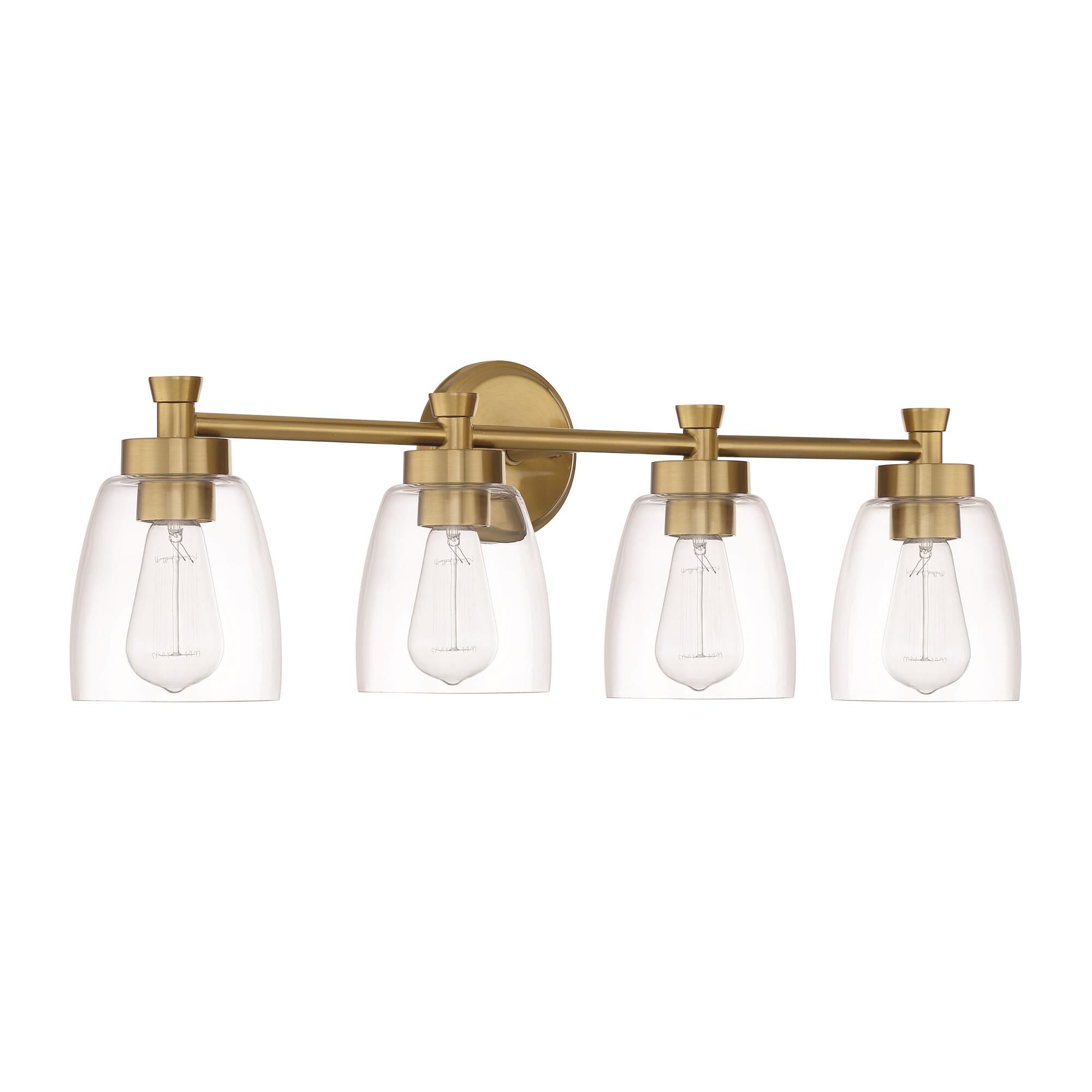 Shown in Satin Brass finish and Clear glass