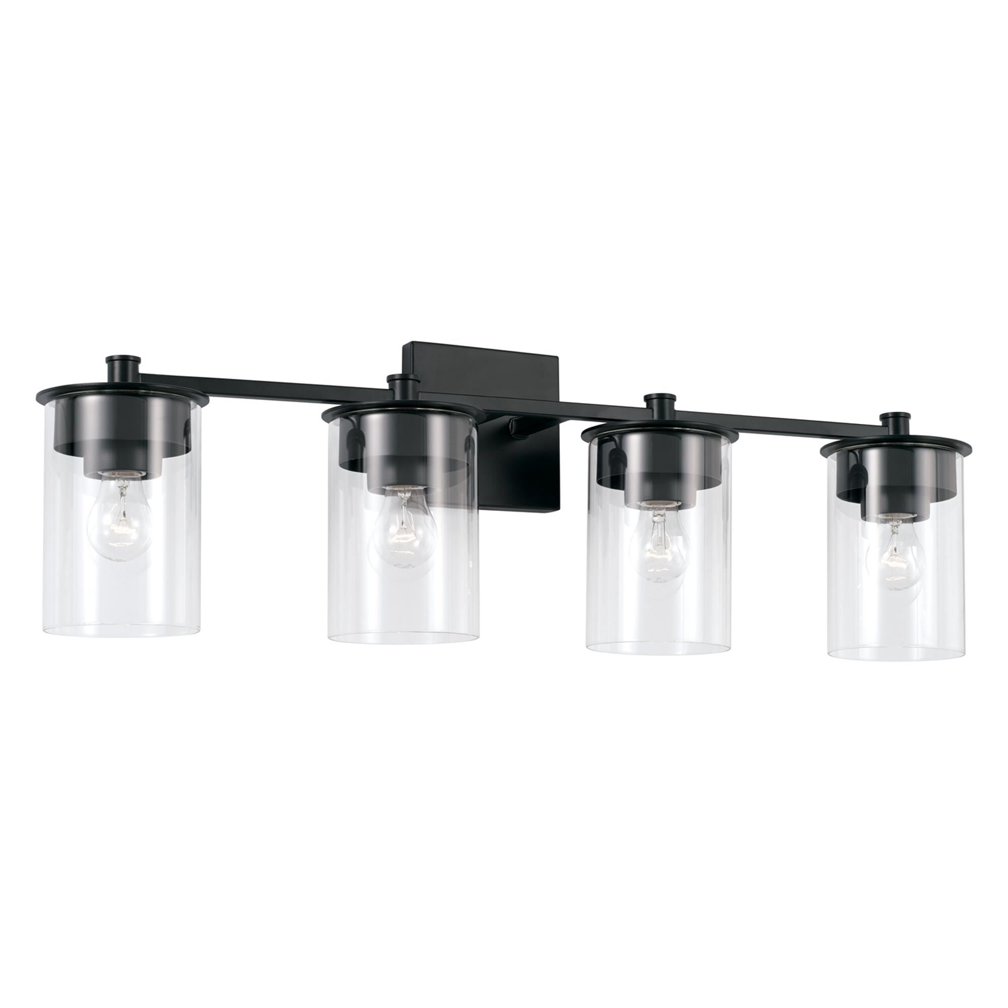 Shown in Matte Black finish and Clear glass