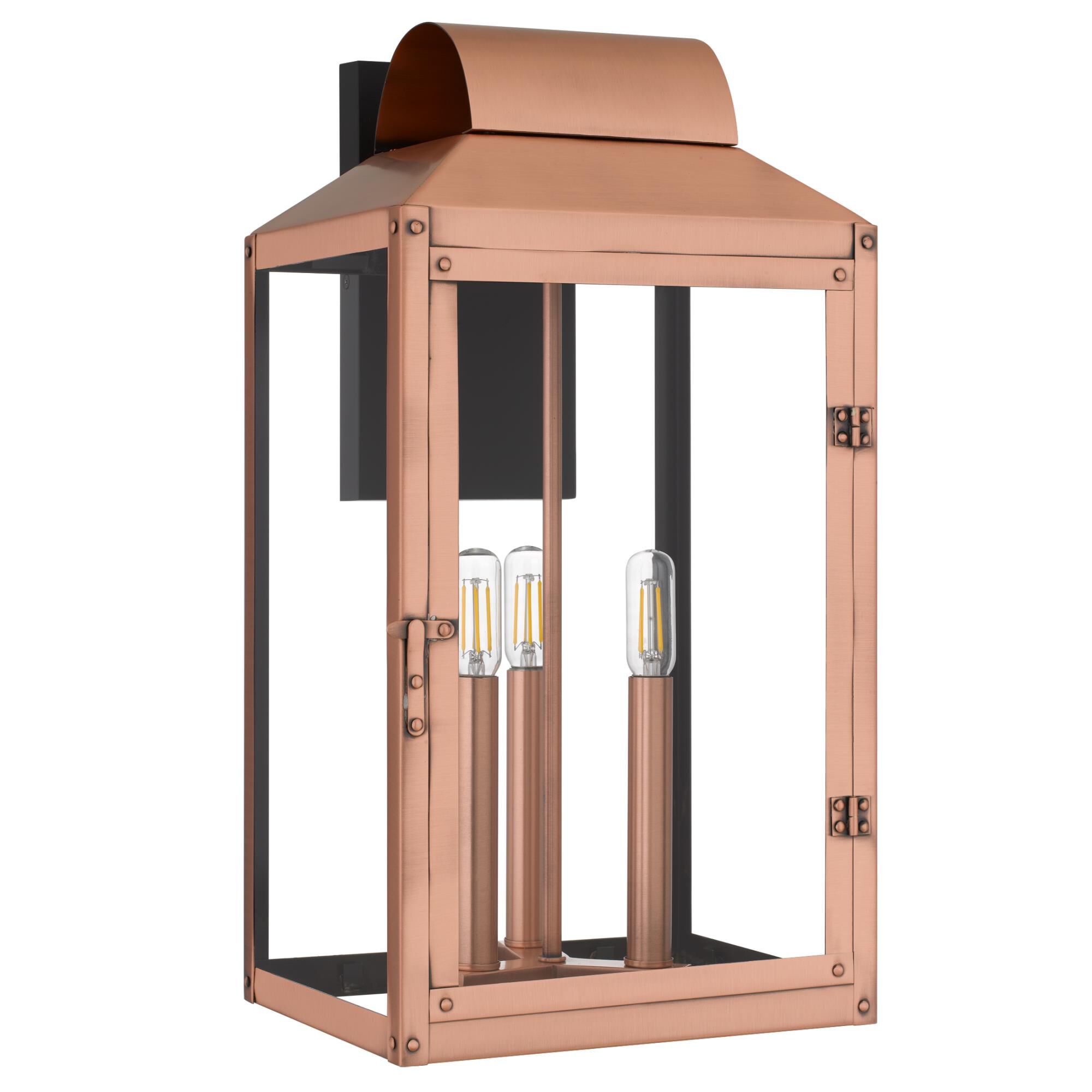 Shown in Aged Copper finish and Clear Glass shade