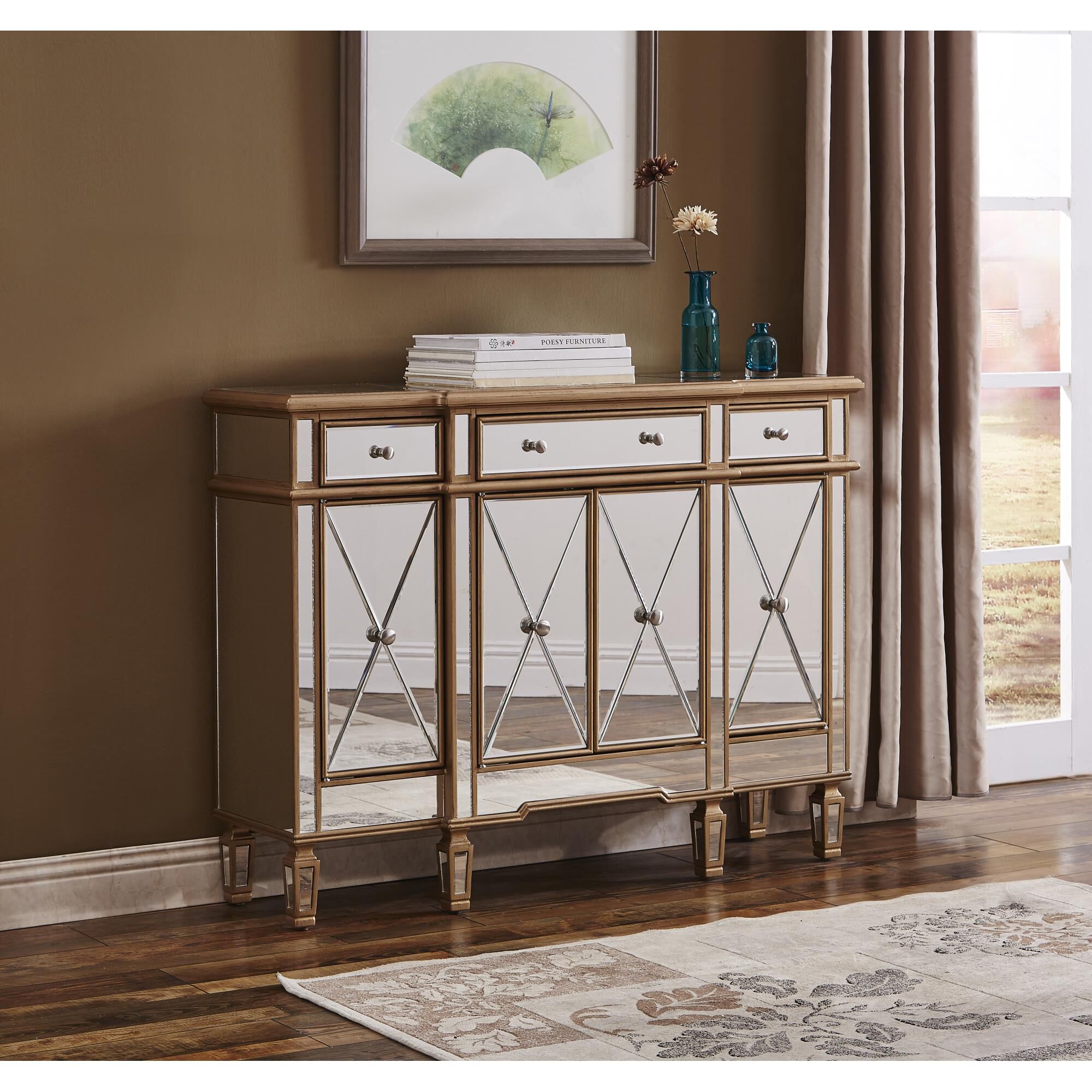 Shown in Hand Rubbed Antique Gold finish