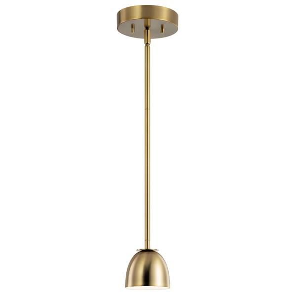Shown in Brushed Natural Brass finish and Frosted Acrylic glass
