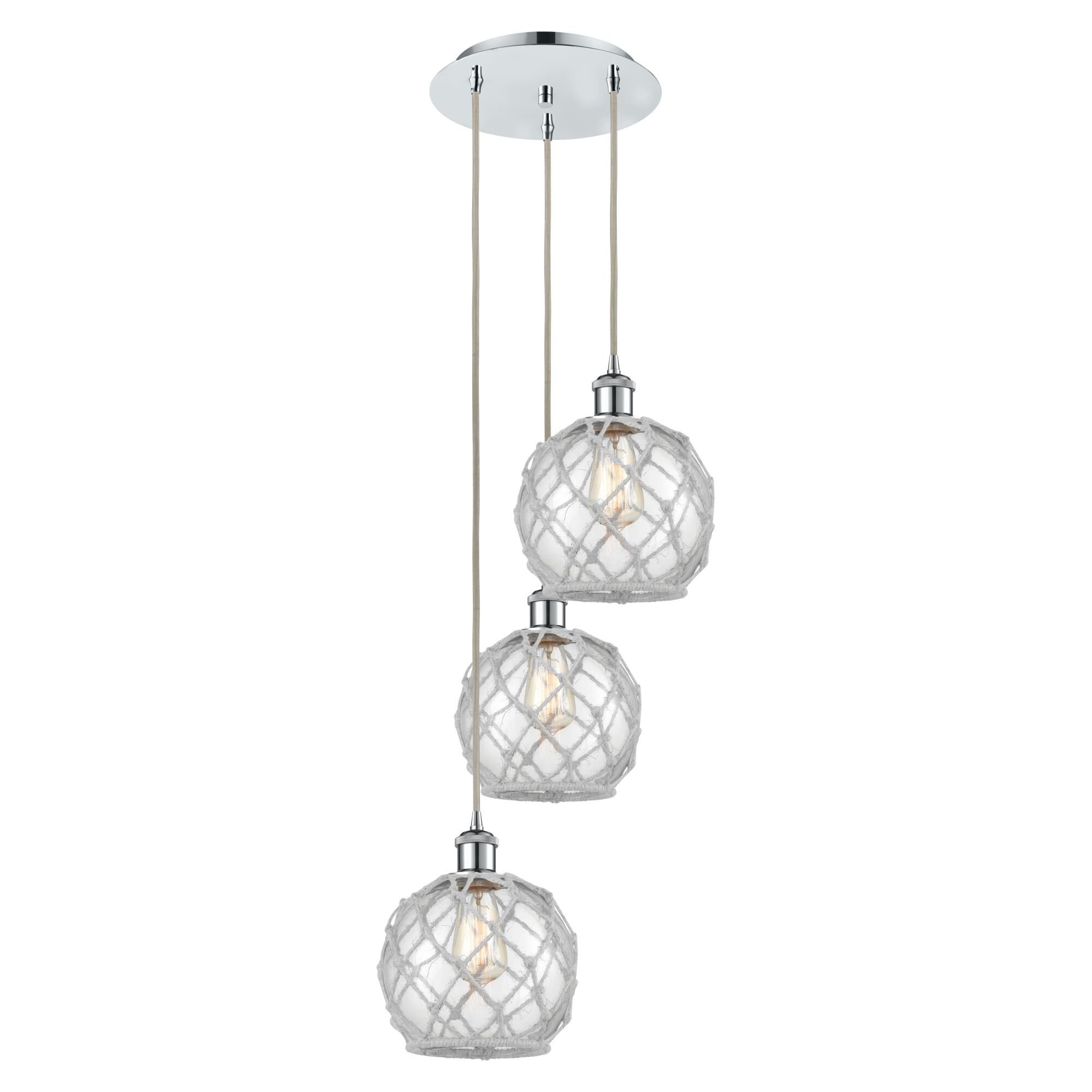 Bruno Marashlian Farmhouse Rope 15 Inch Multi Light Pendant by Innovations Lighting