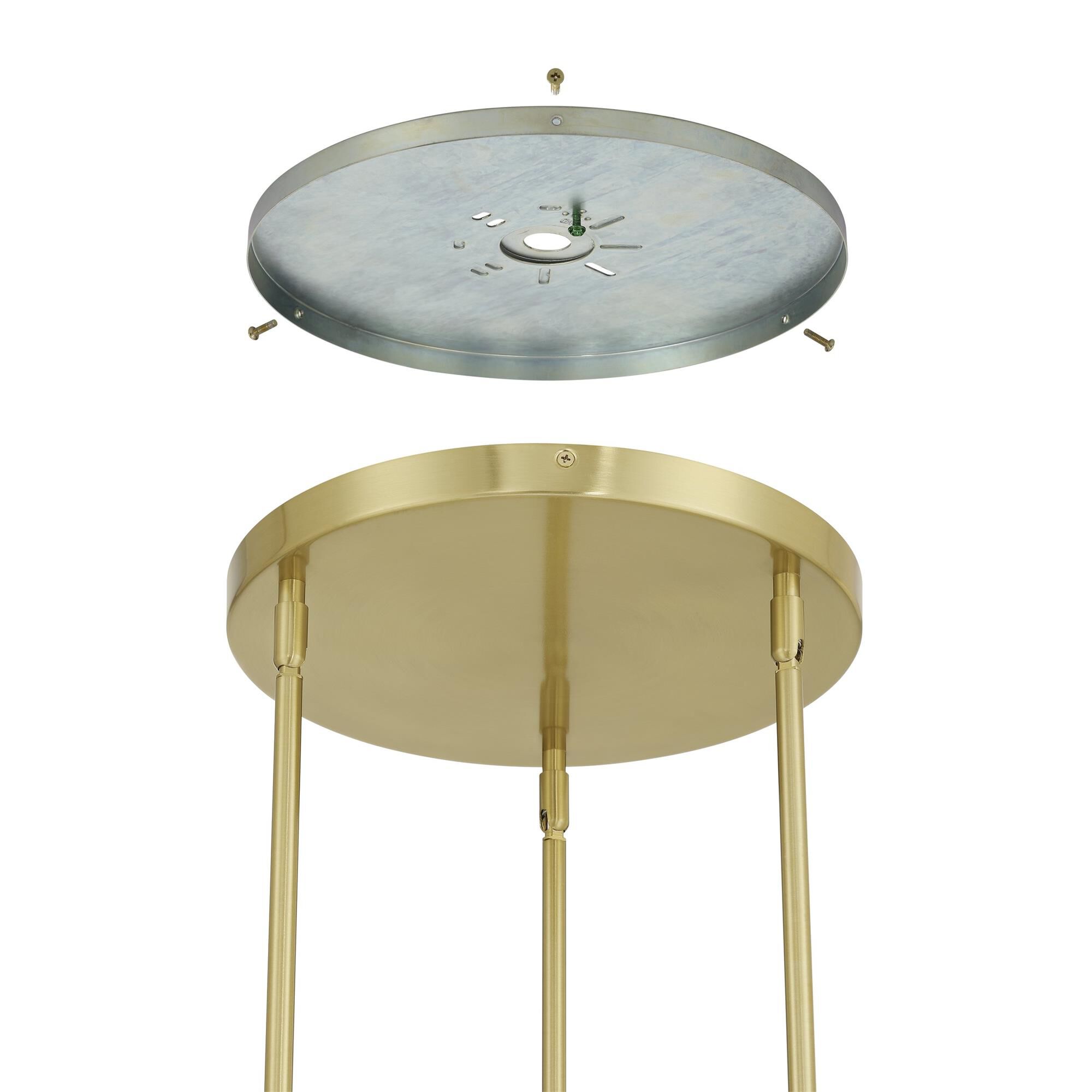 Shown in Brushed Gold finish and Opal glass