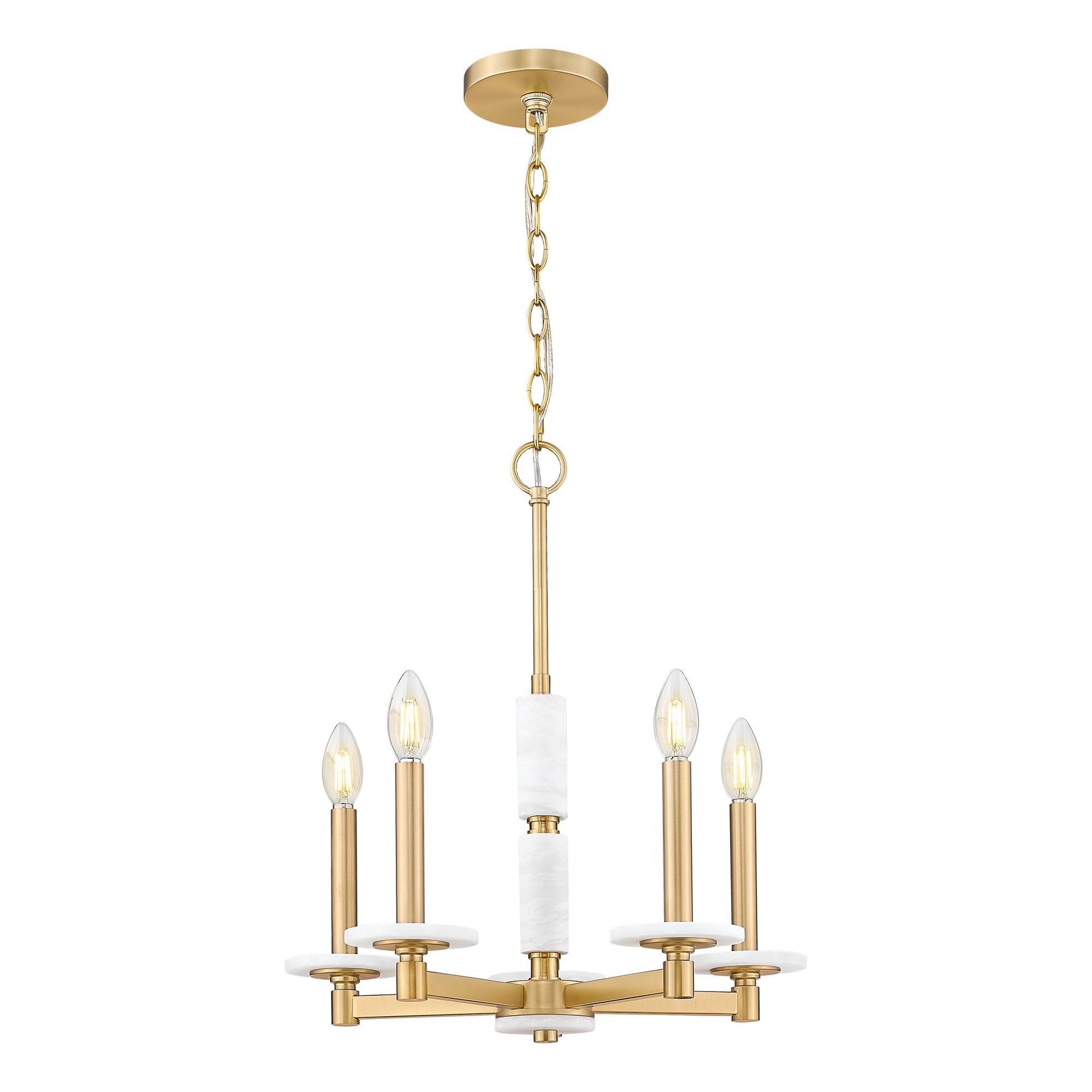 Shown in Modern Gold finish and Alabaster glass and Alabaster shade