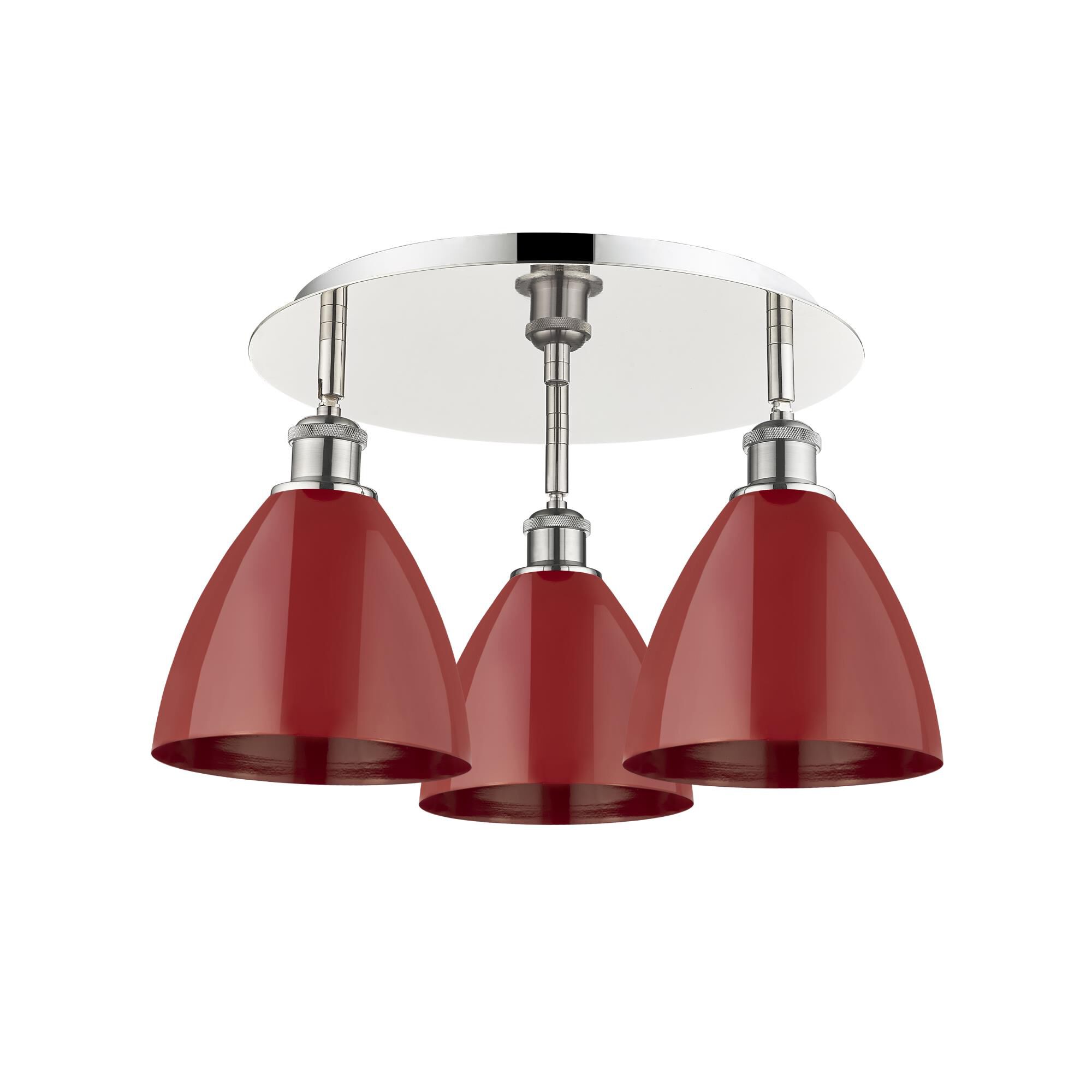 Shown in Polished Nickel finish and Red shade