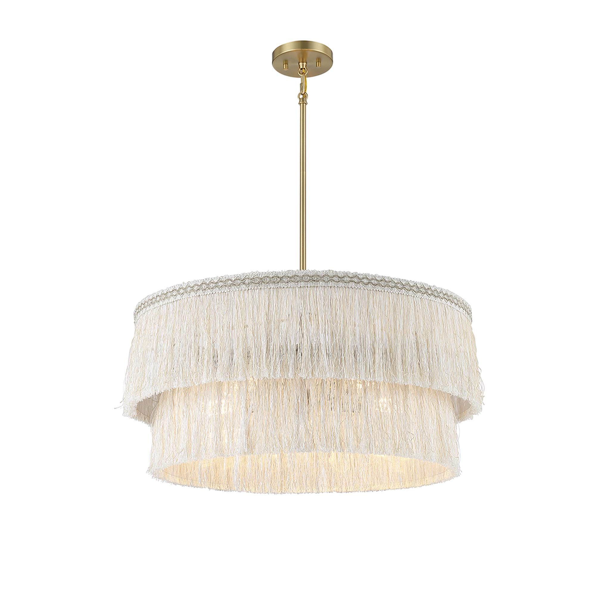 Shown in Natural Brass finish and Frayed Thread shade