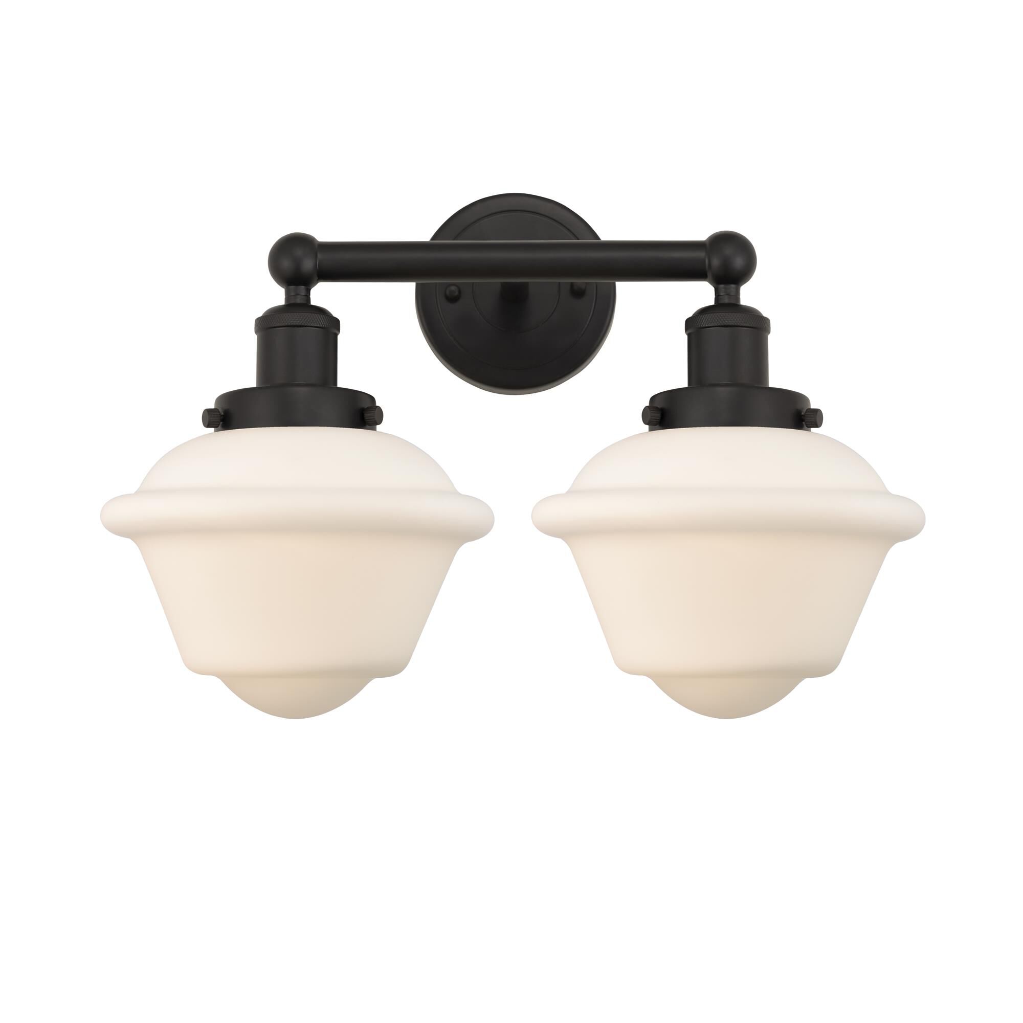 Shown in Oil Rubbed Bronze, Matte White finish and Matte White glass and Matte White Glass shade