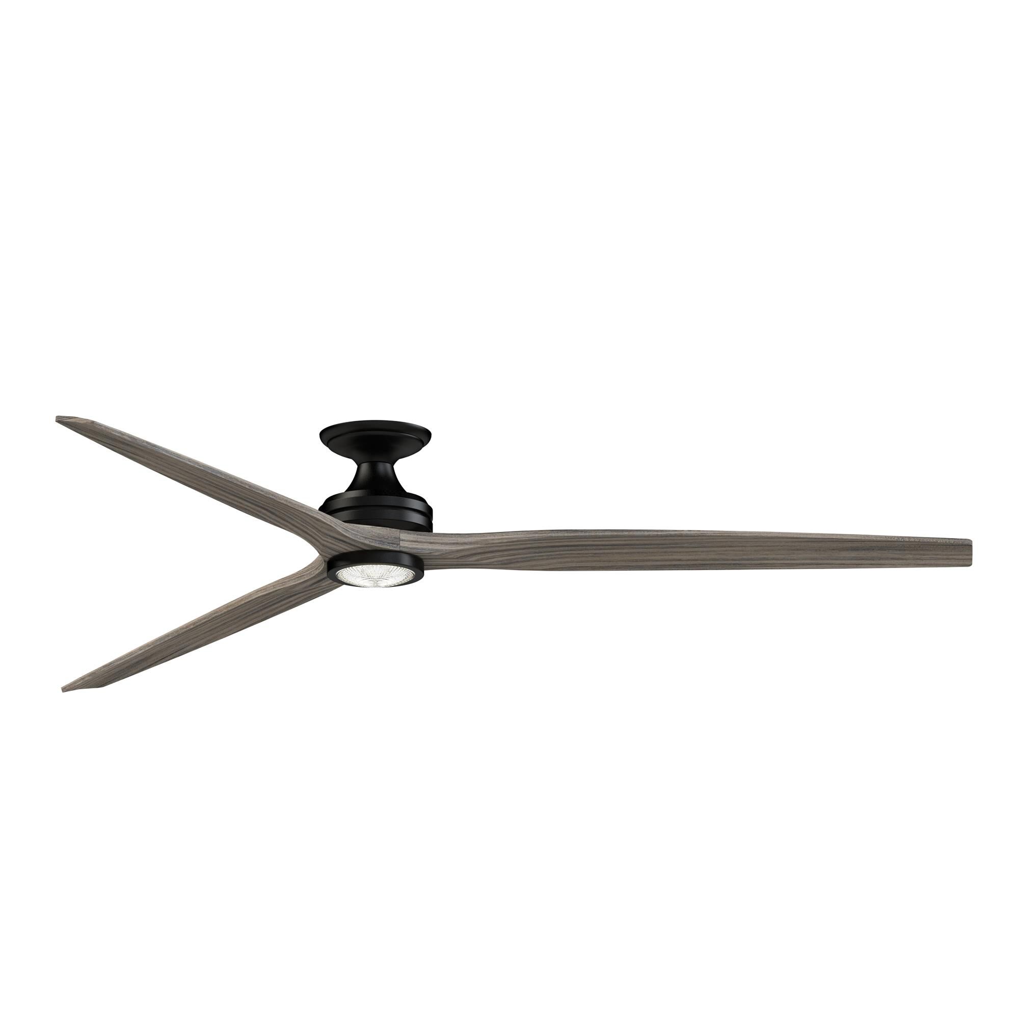 Spitfire 84 Inch Flush Mount Fan with Light Kit,