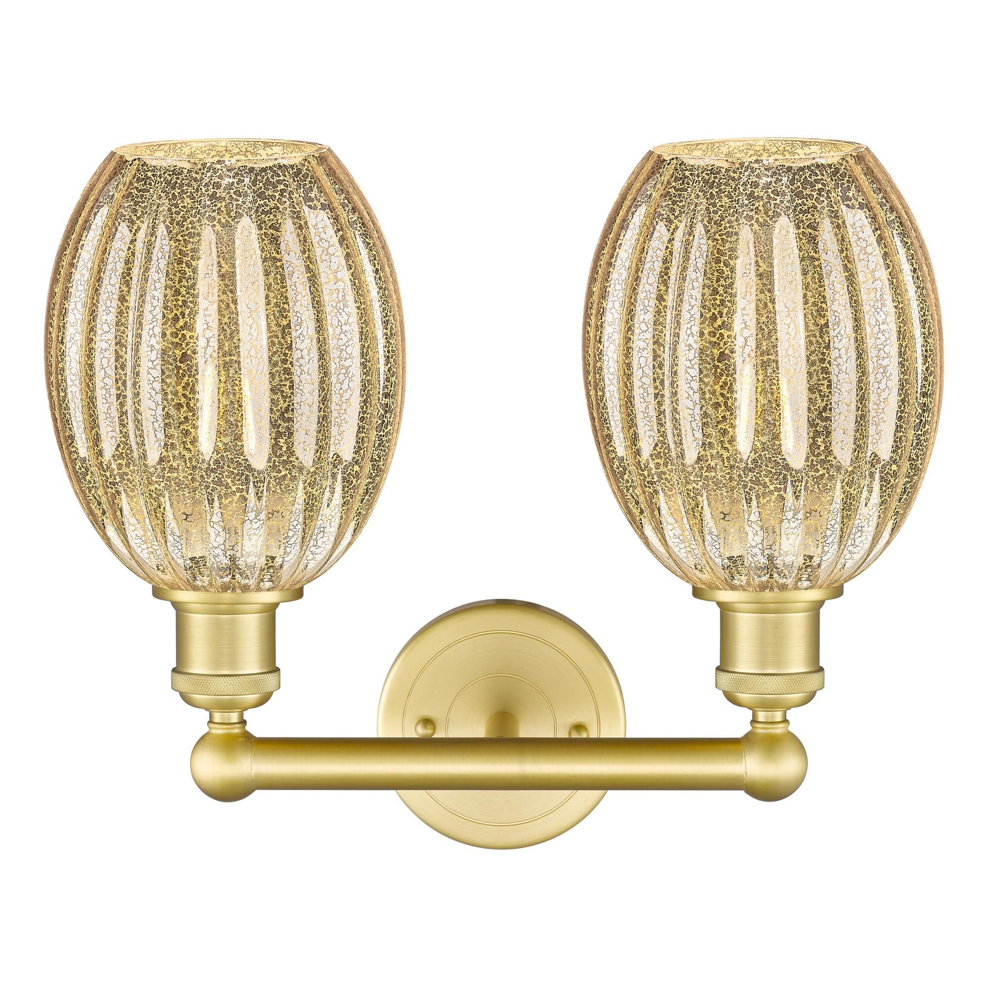 Shown in Satin Gold finish and Mercury glass