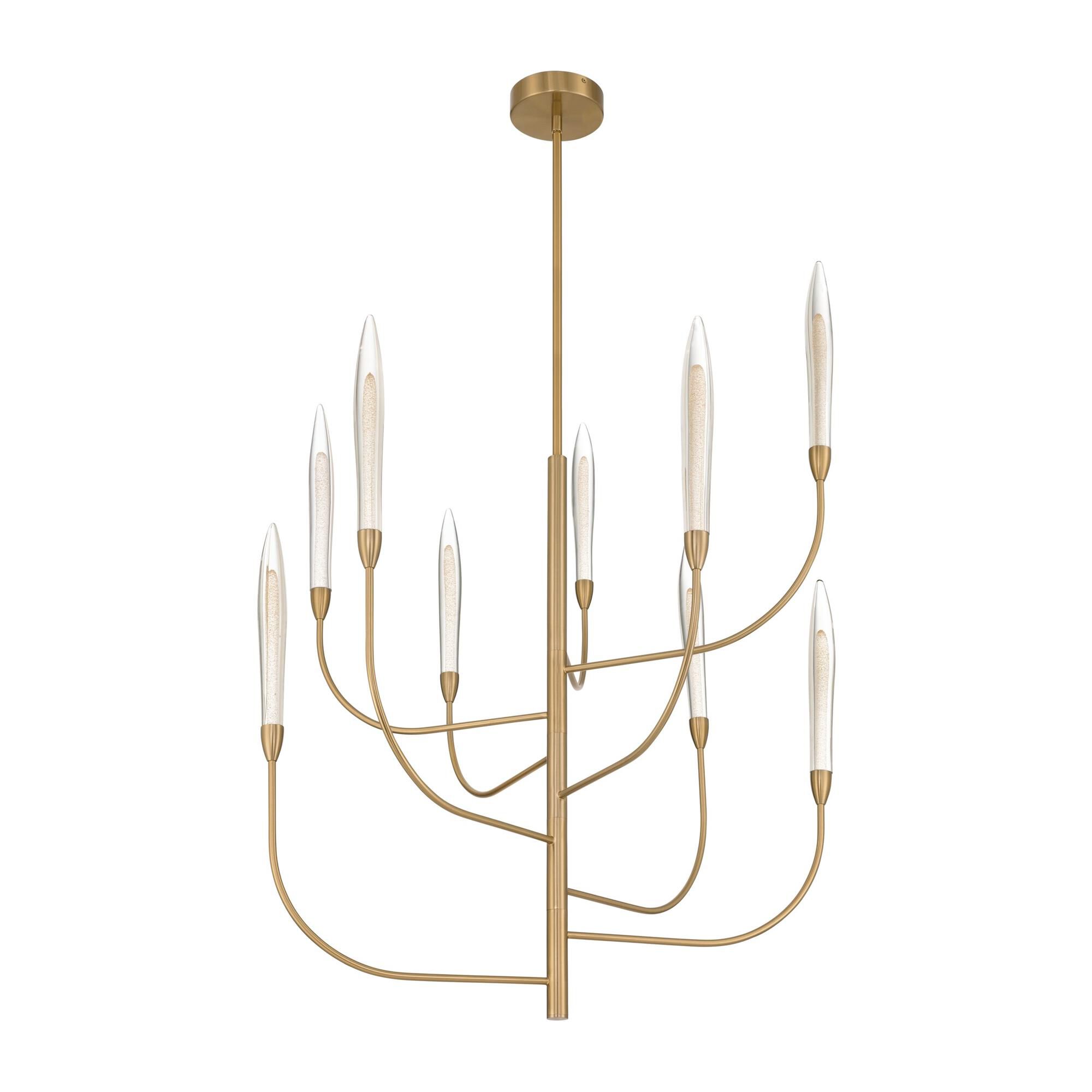 Shown in Brass finish and Gold Leaf HandPressed glass