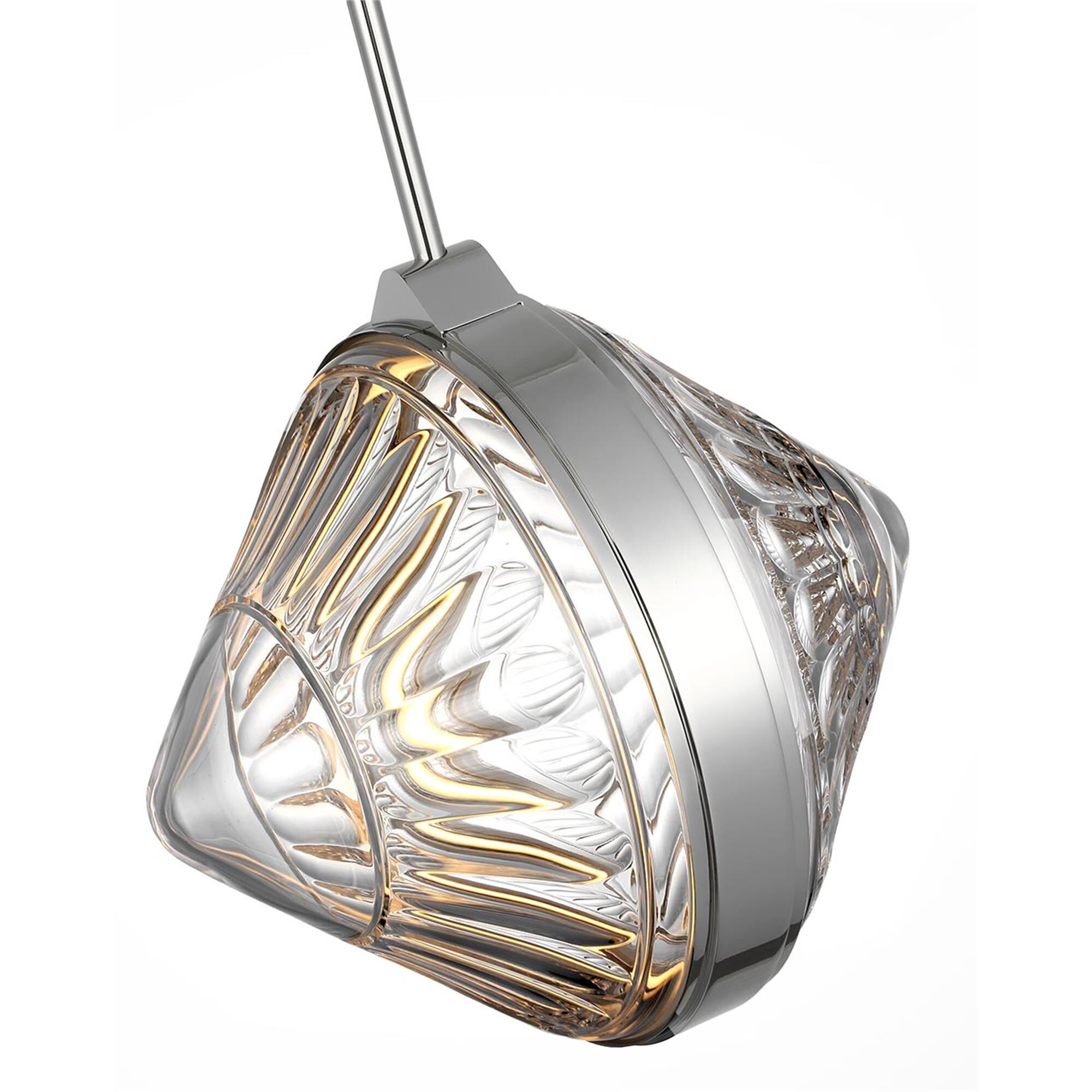 Shown in Polished Nickel finish and Clear crystal