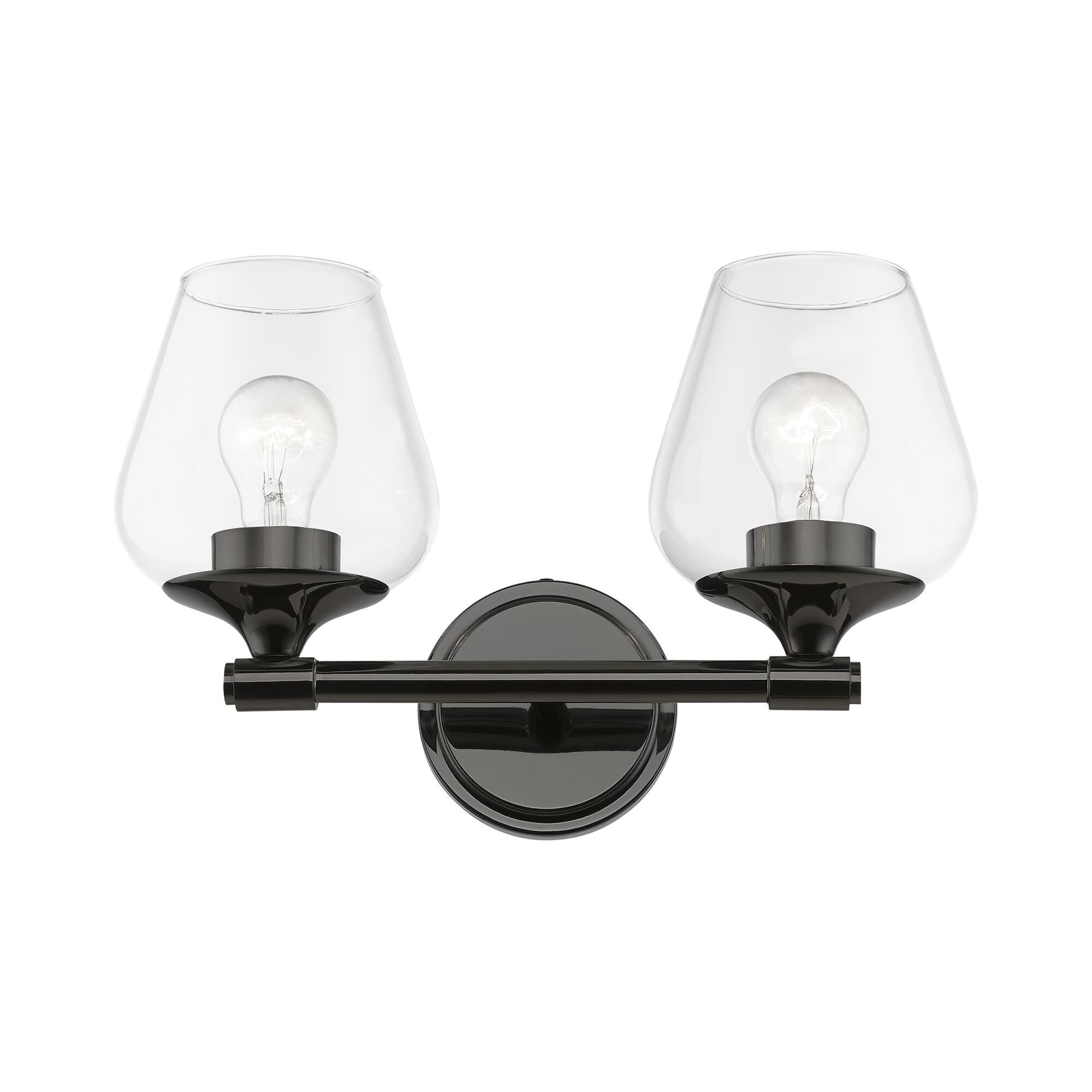 Shown in Black Chrome finish and Clear glass