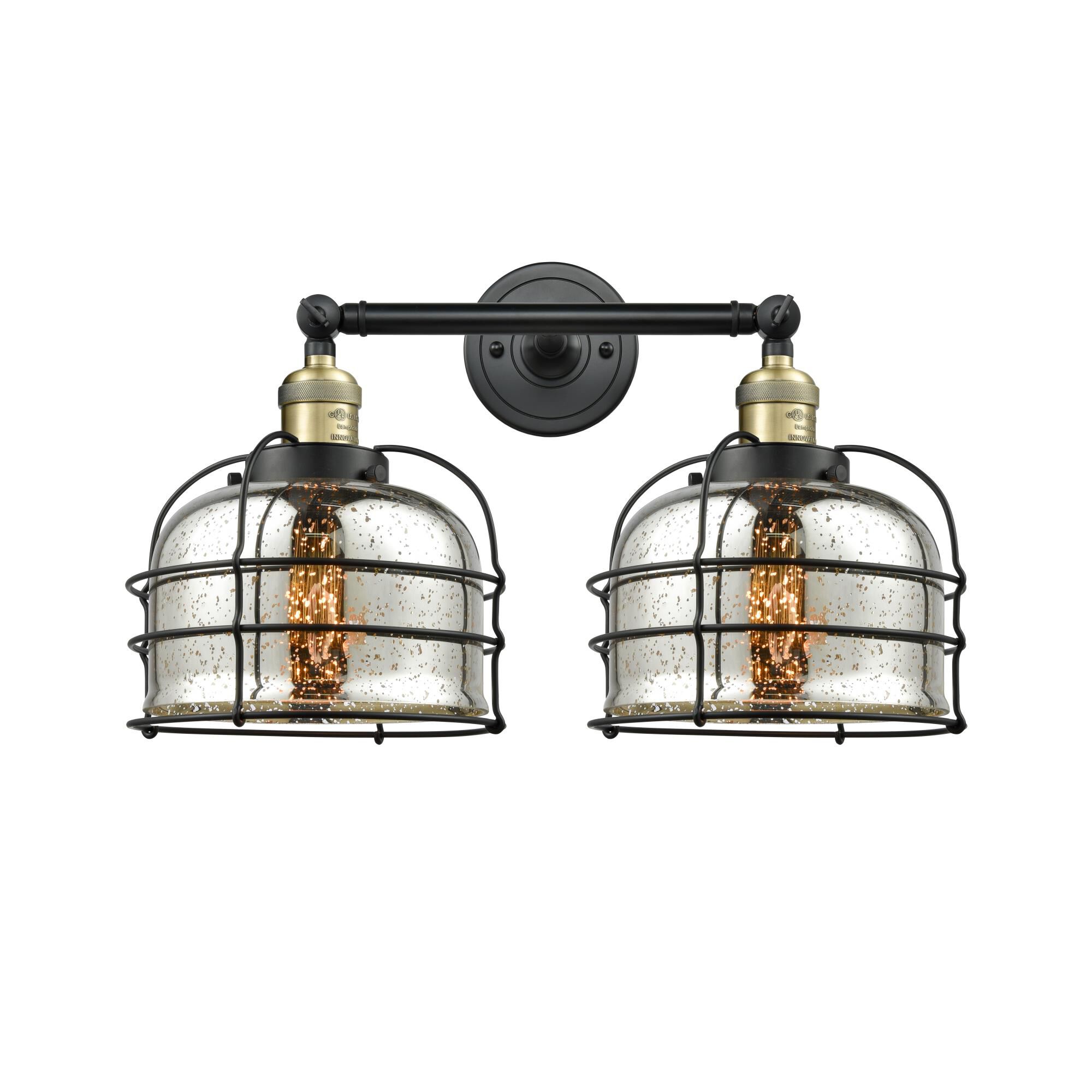 Bruno Marashlian Large Bell Cage 19 Inch 2 Light Bath Vanity Light by Innovations Lighting