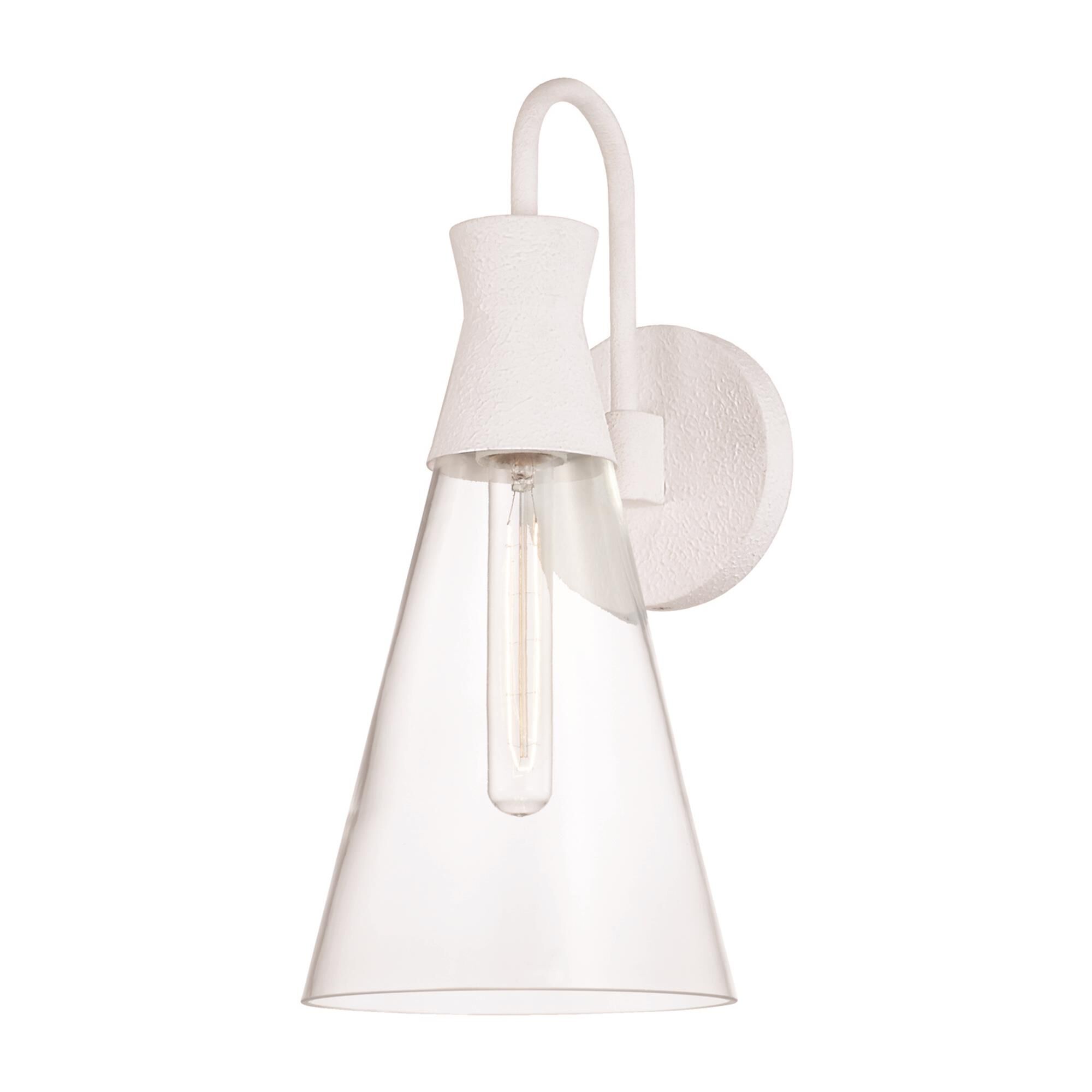 Shown in Textured White finish and Clear glass