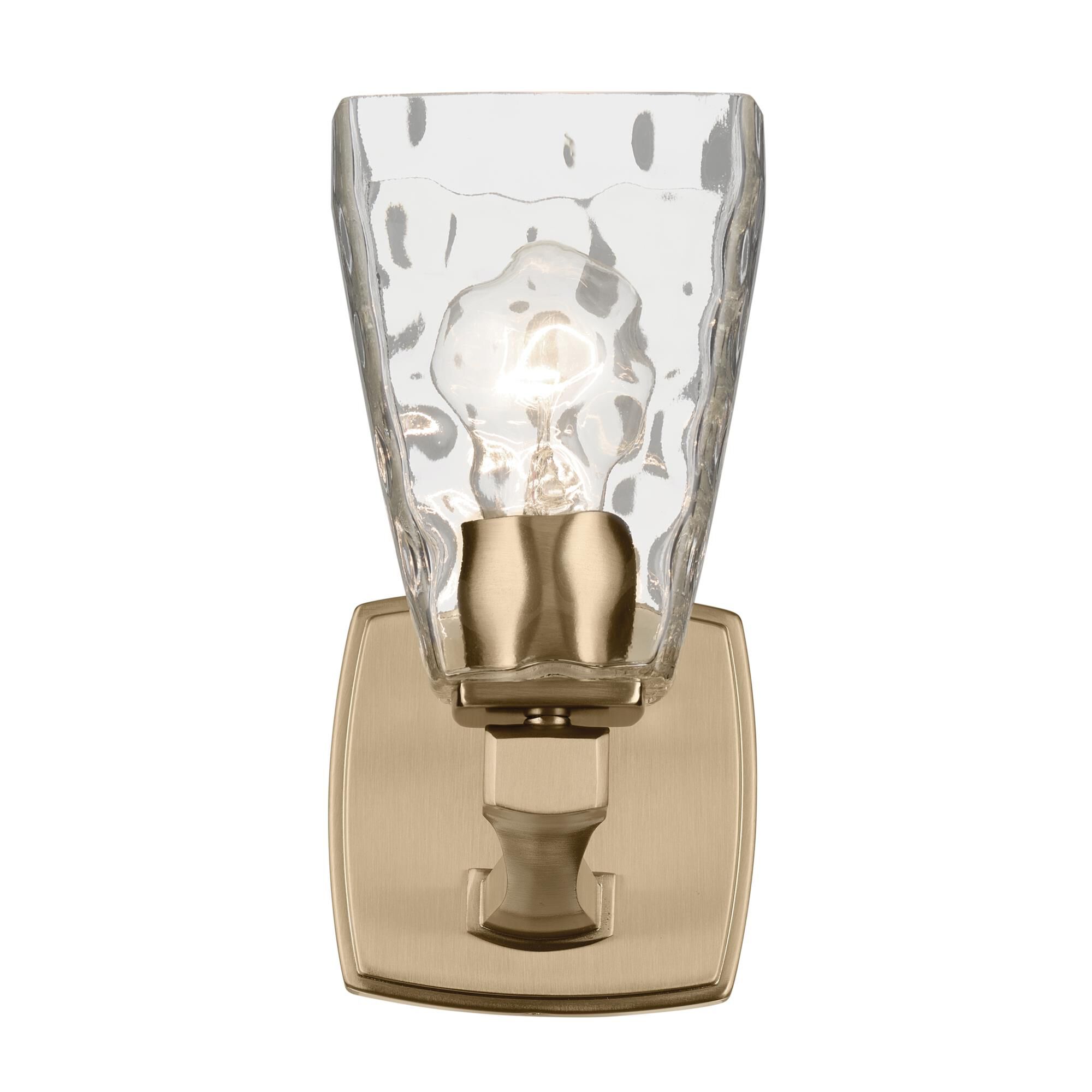 Shown in Champagne Bronze finish and Clear Water glass