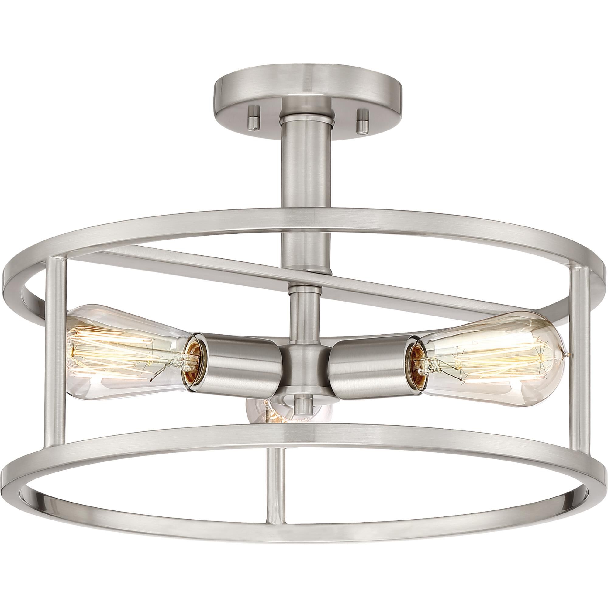 New Harbor 15 Inch 3 Light Semi Flush Mount by Quoizel