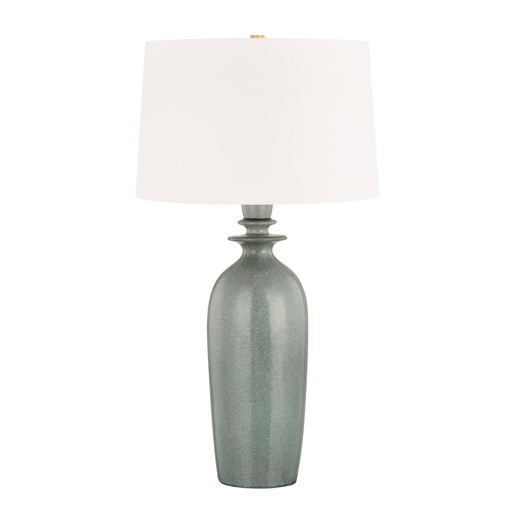 Shown in Aged Brass and Ceramic Reactive Palladian finish and White shade