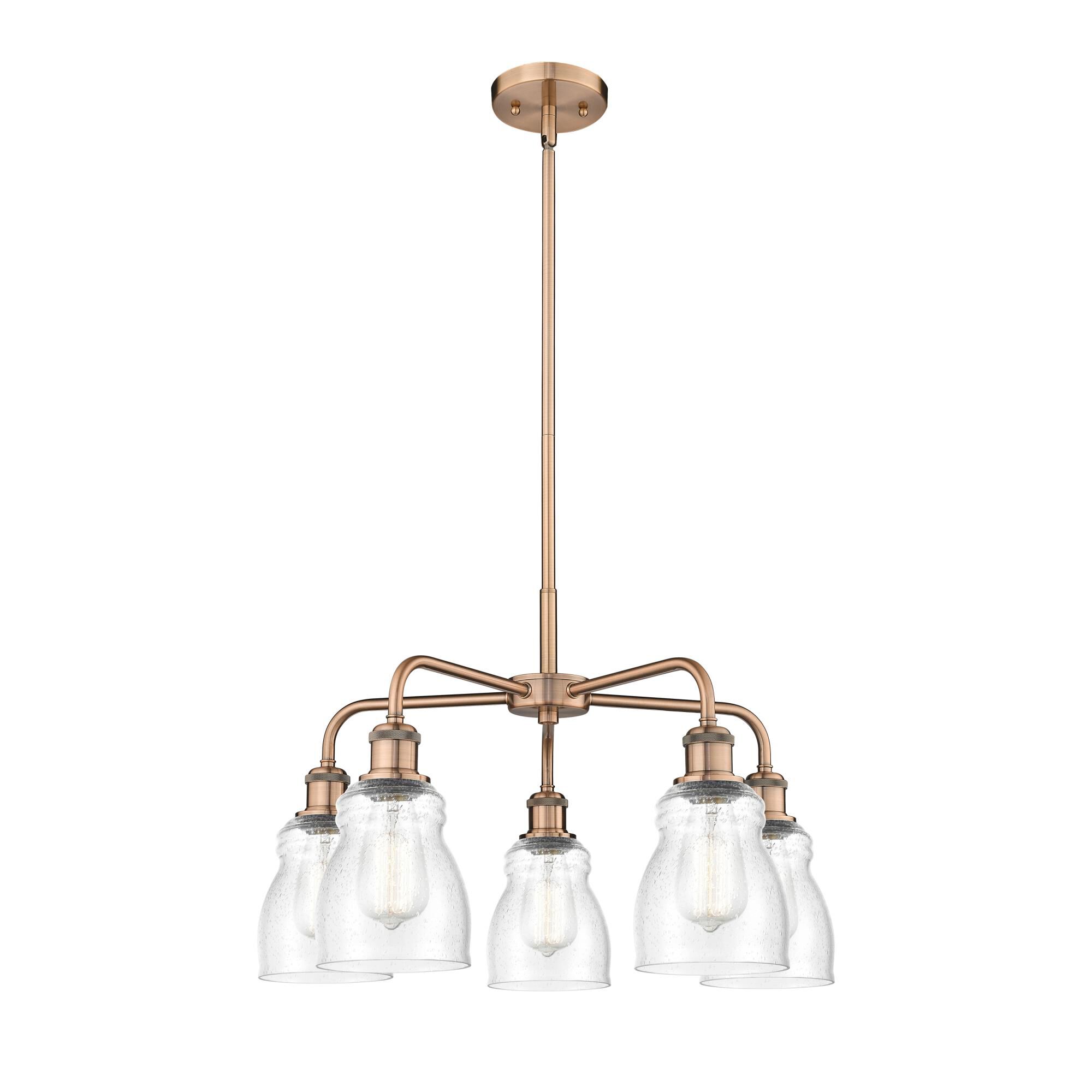 Shown in Antique Copper finish and Seedy glass