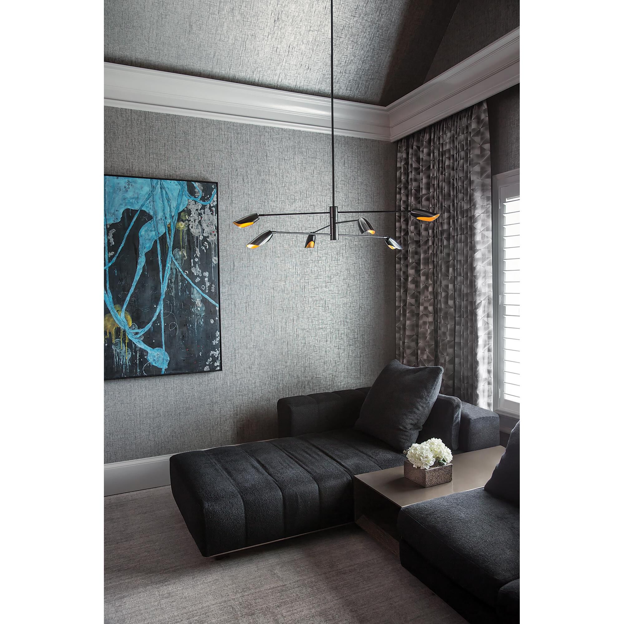 Bowery 50 Inch 6 Light LED Chandelier by Fredrick Ramond